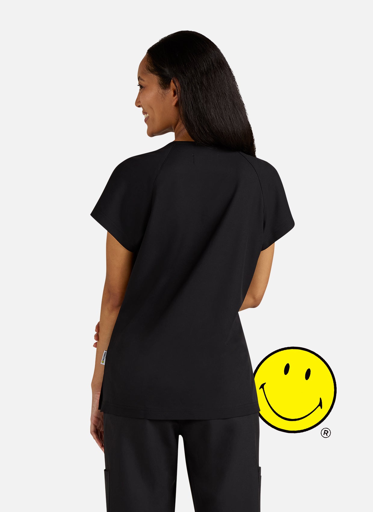 Blouse Médicale Koi Smiley Monde Enthousiaste - Noir