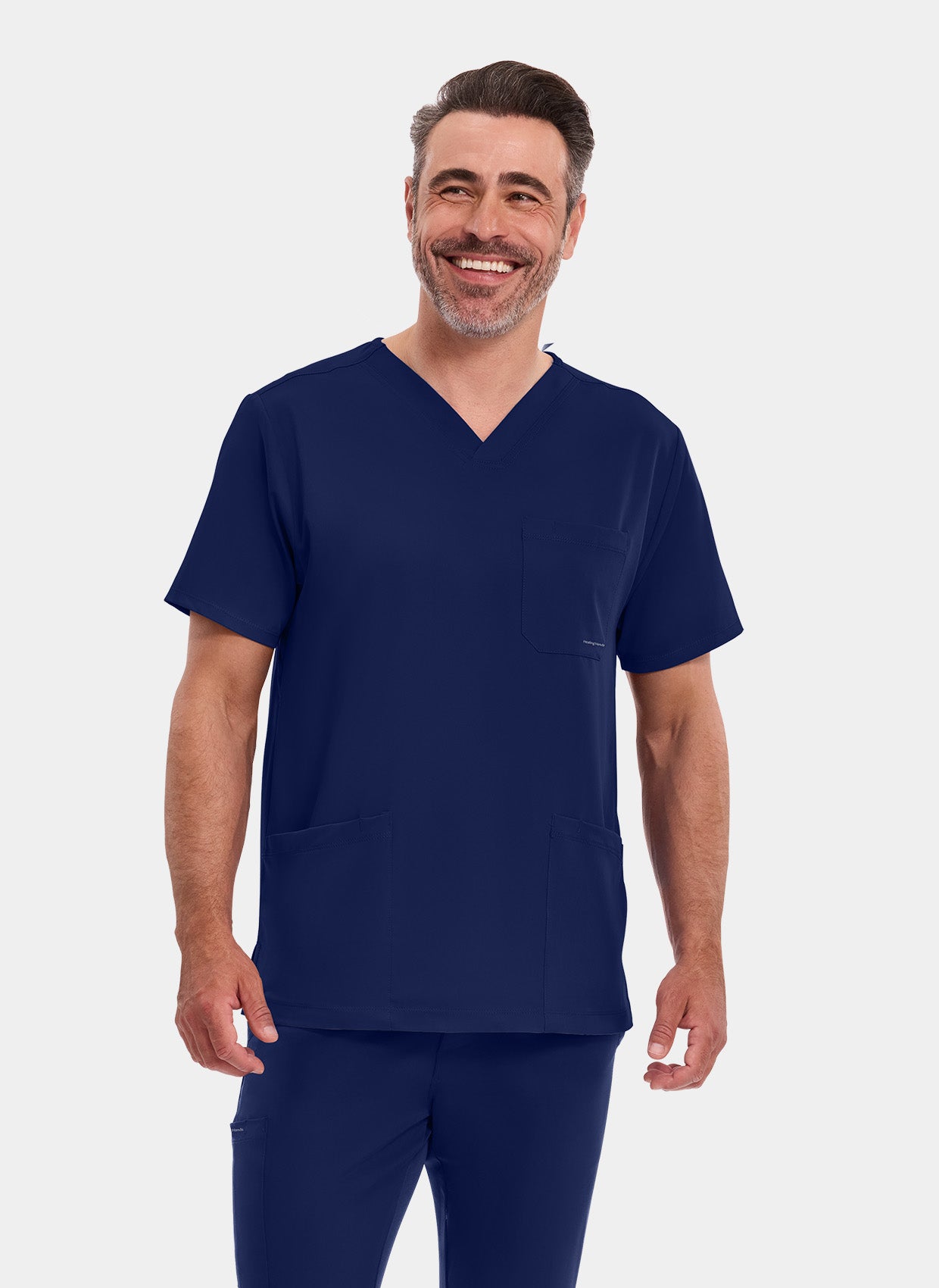 homme portant une blouse médicale Healing Hands Matthew bleu marine