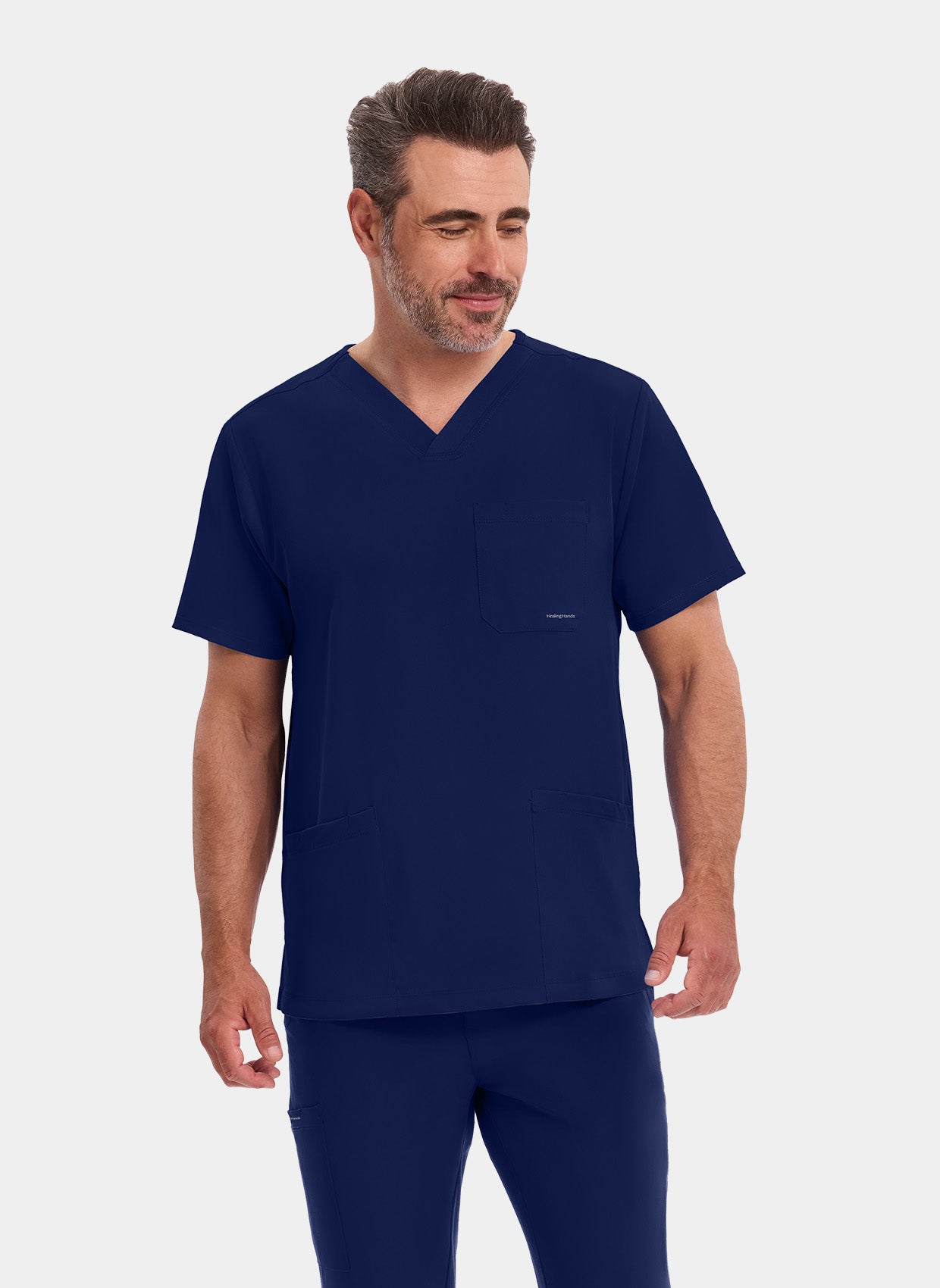homme portant une blouse médicale Healing Hands Matthew bleu marine