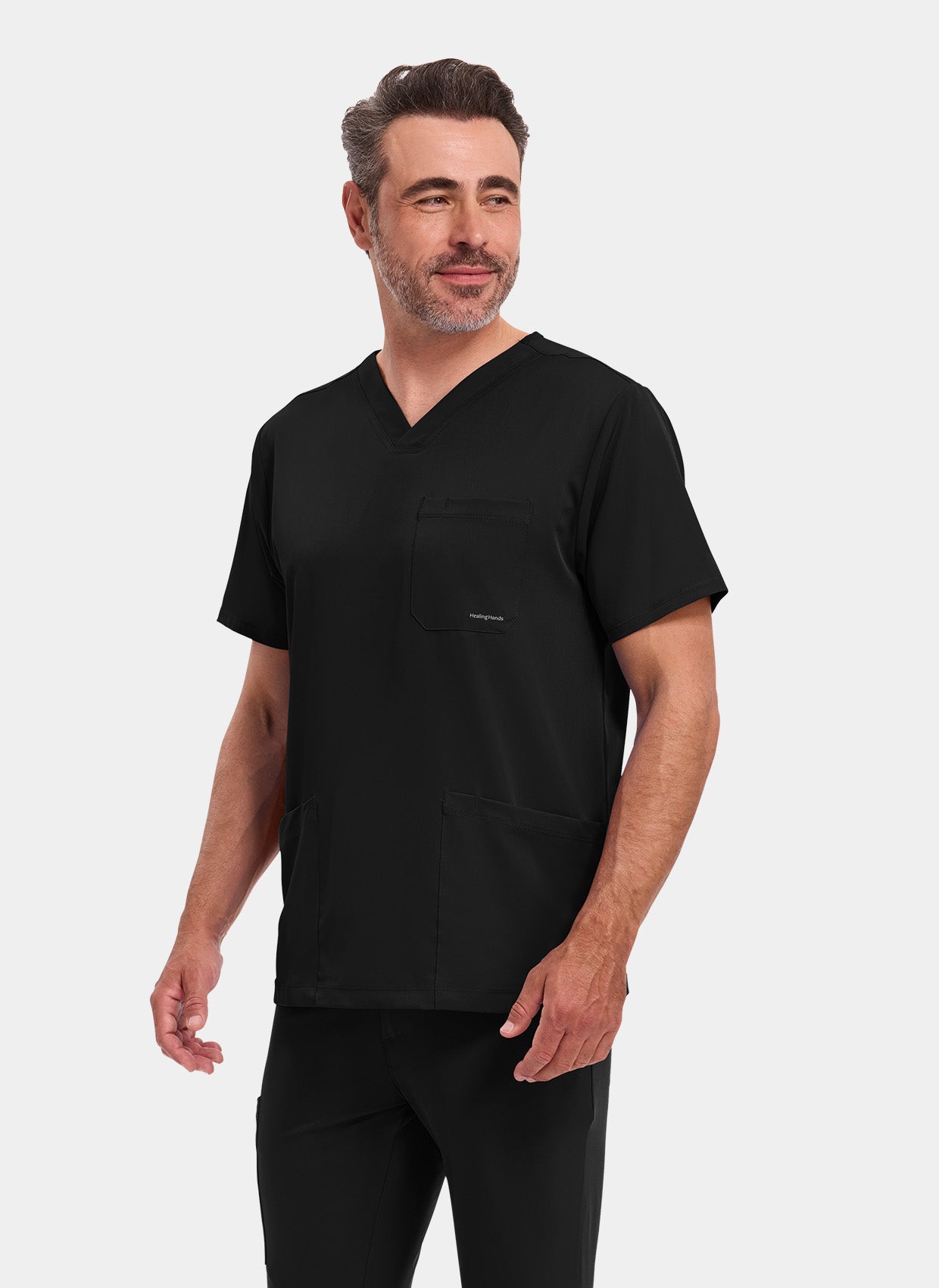 homme portant une blouse médicale Healing Hands Matthew noire