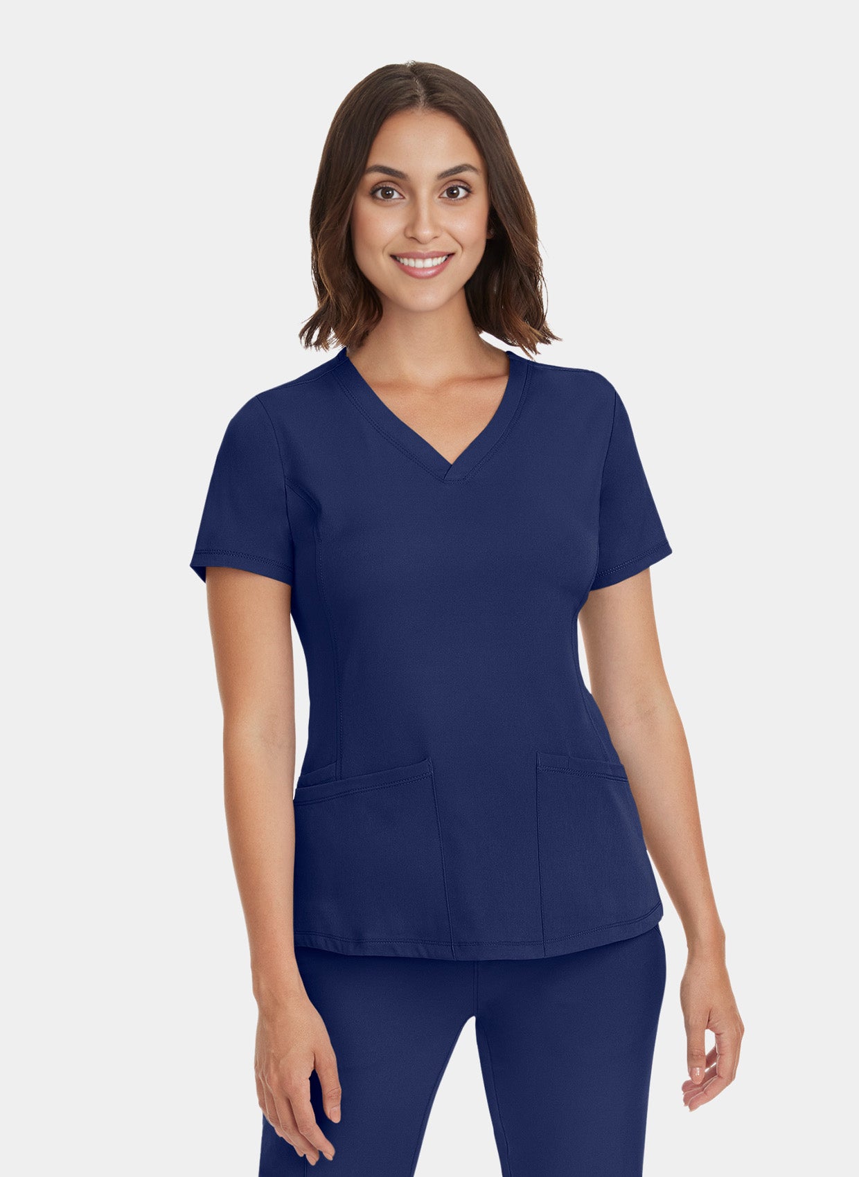 Femme portant une blouse médicale Healing Hands Monica bleu marine