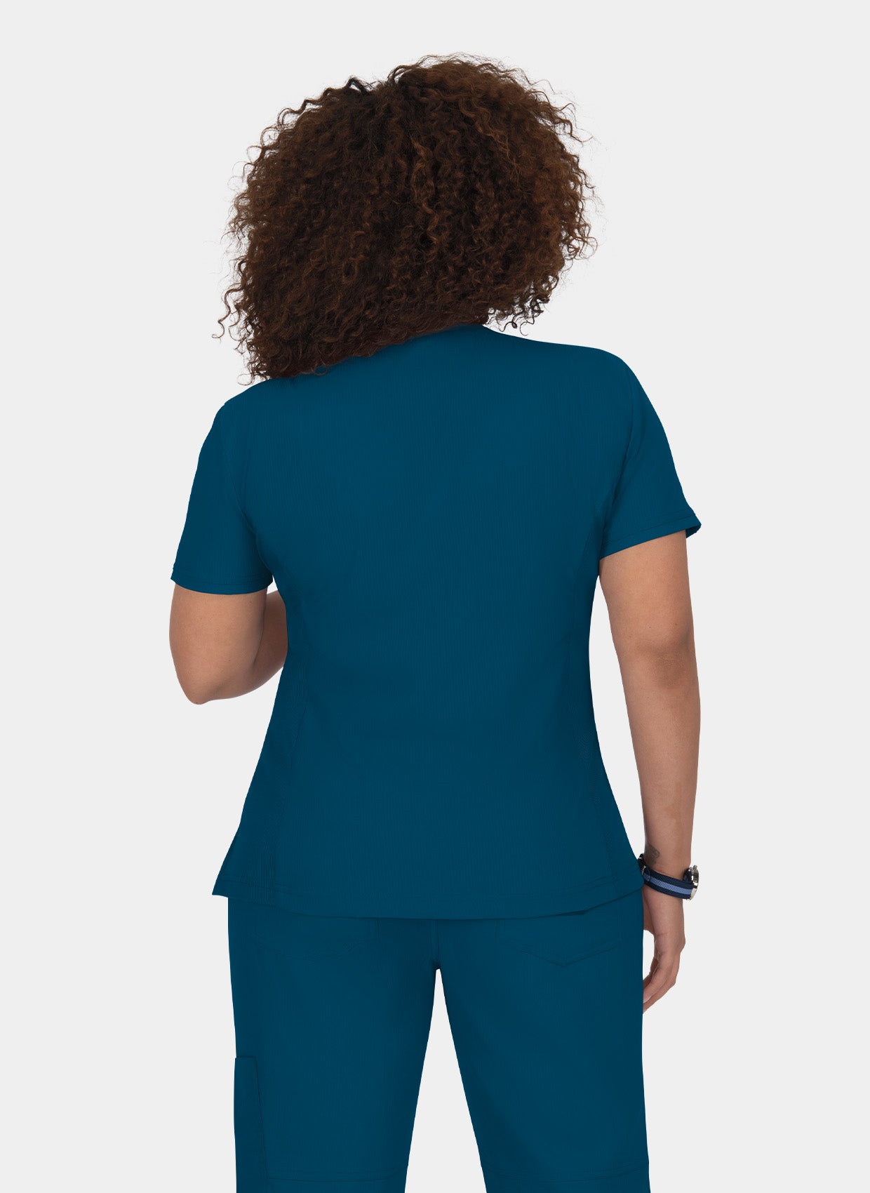 Blouse médicale femme Koi Lite Philosophie bleu caraibes dos