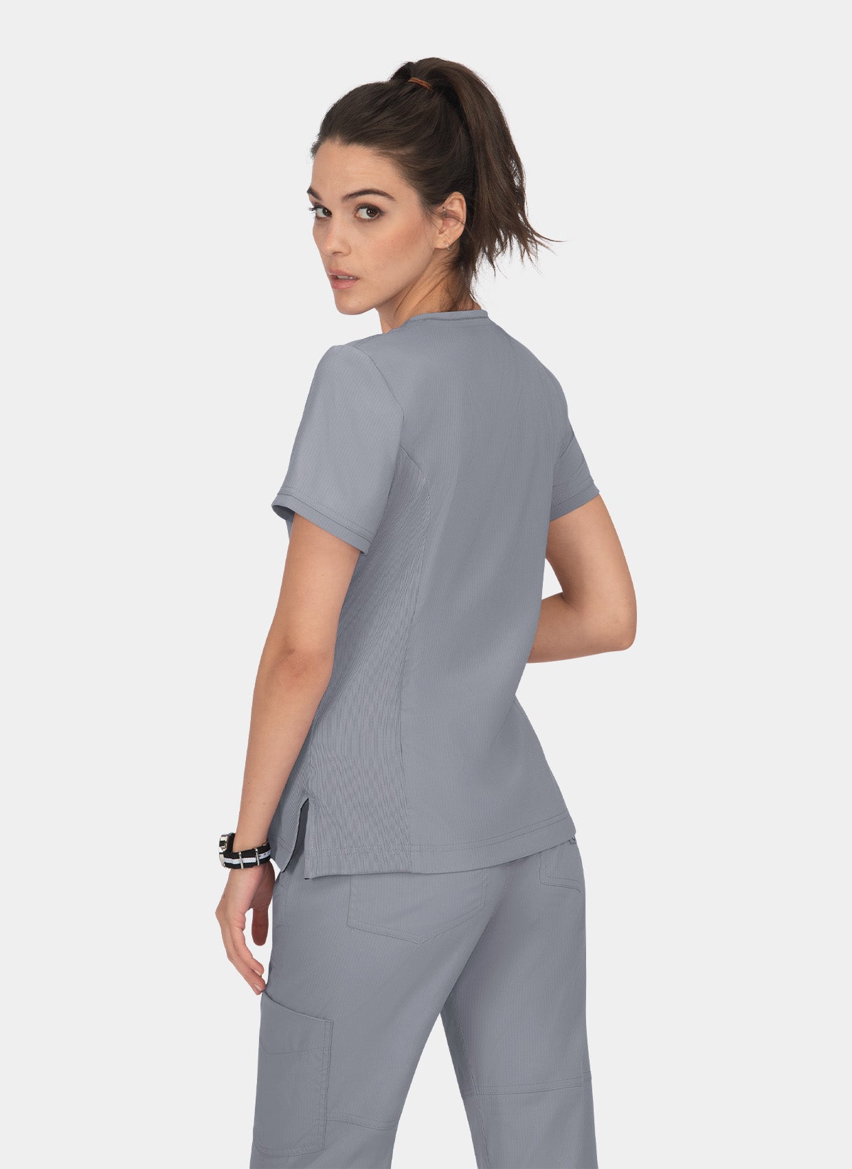 Blouse médicale femme Koi Lite Philosophie gris acier dos
