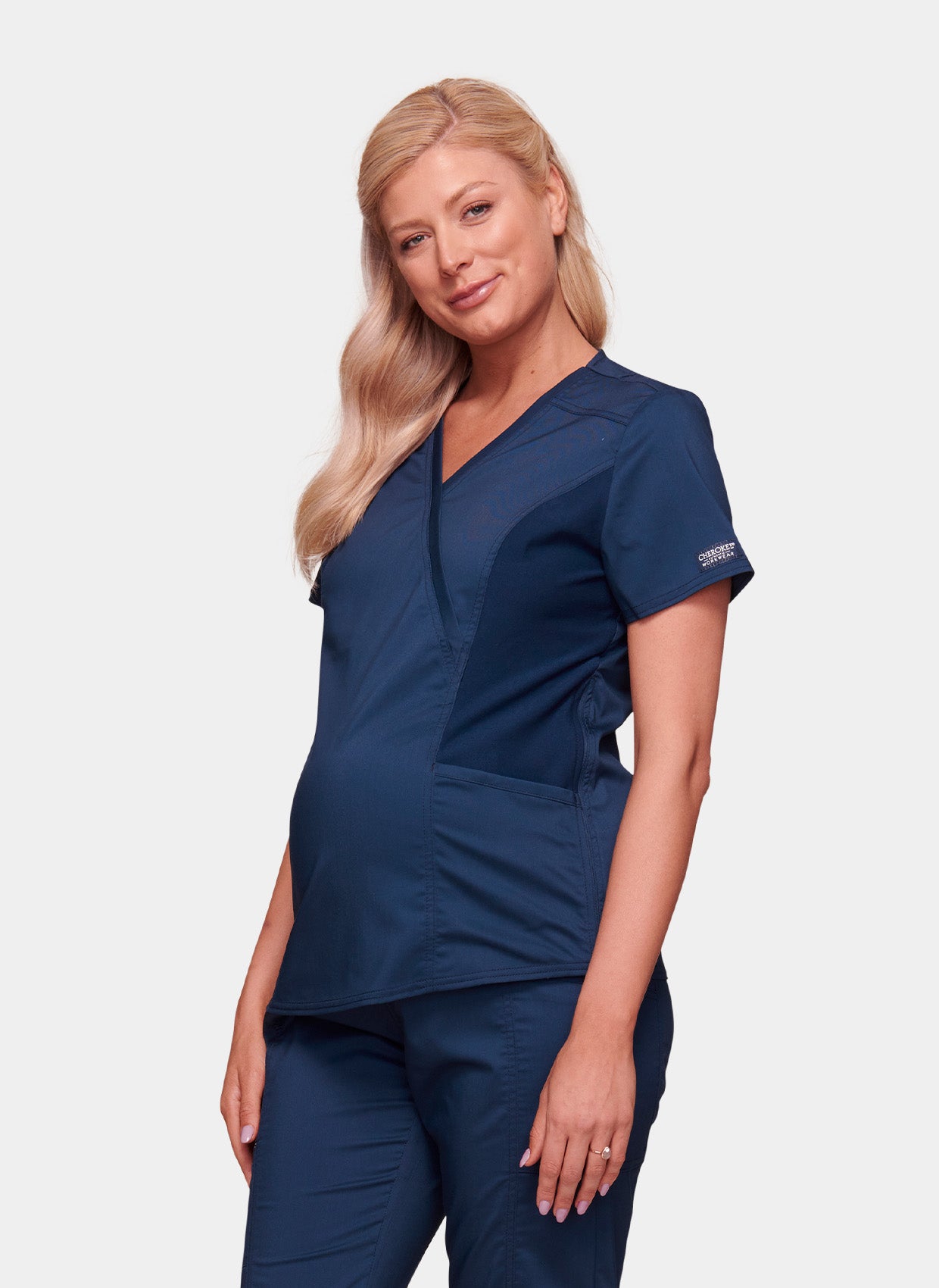 Blouse médicale femme maternité Cherokee Révolution Bleu marine
