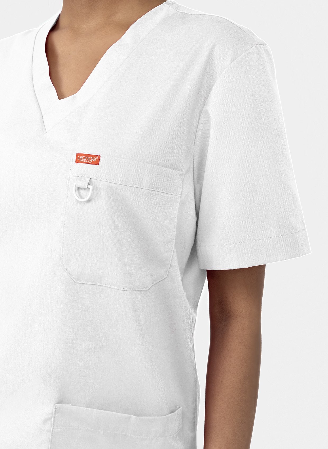 Focus blouse médicale unisexe Balboa Orange Standard - Blanc