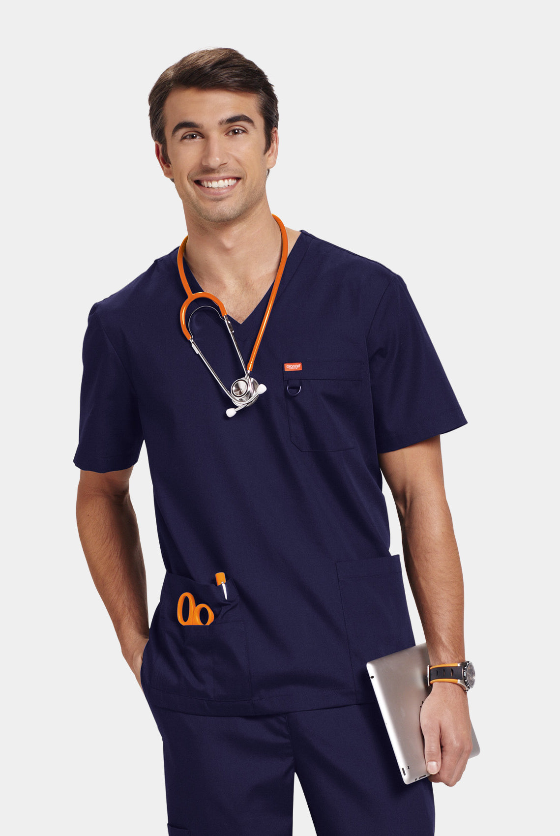 Blouse médicale unisexe Balboa Orange Standard - Bleu marine