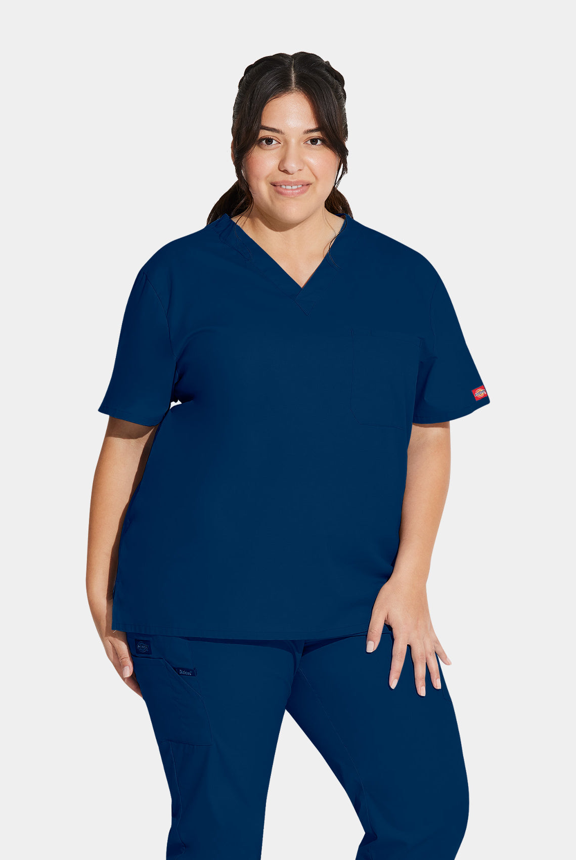 Blouse médicale unisexe Dickies EDS col en V bleu marine