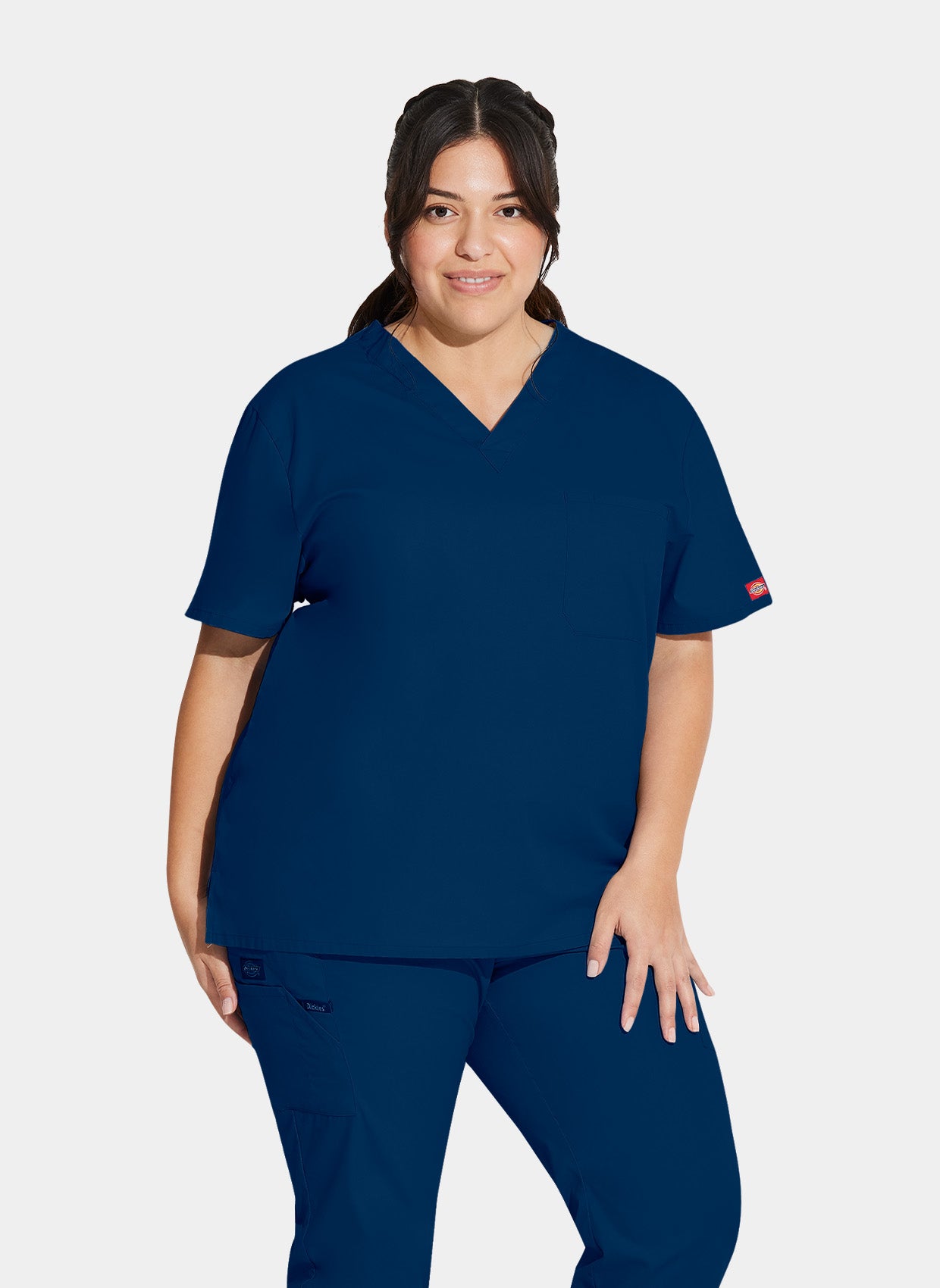 Blouse médicale unisexe Dickies EDS col en V bleu marine