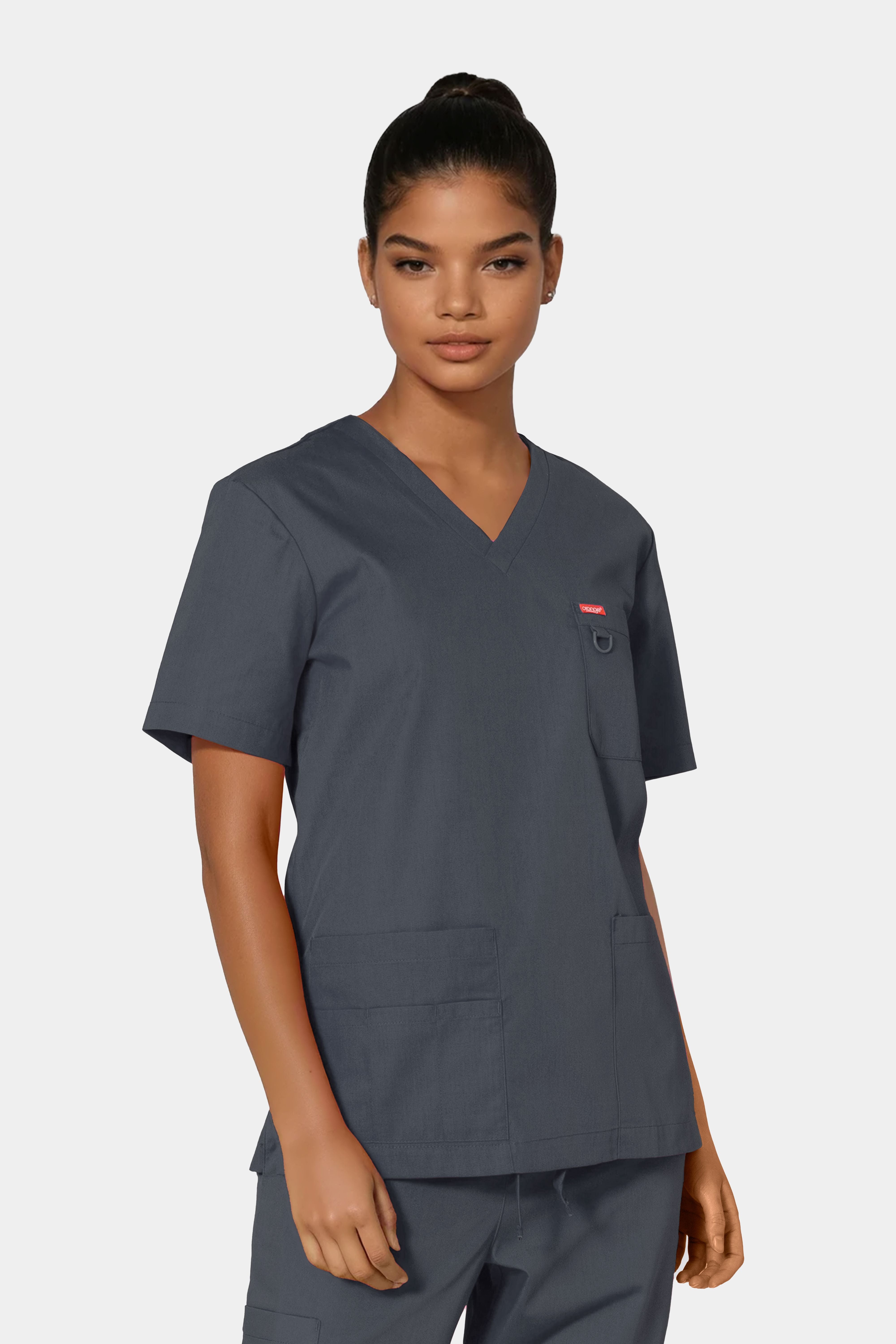 Femme portant une blouse médicale unisexe Orange standard Balboa - Anthracite