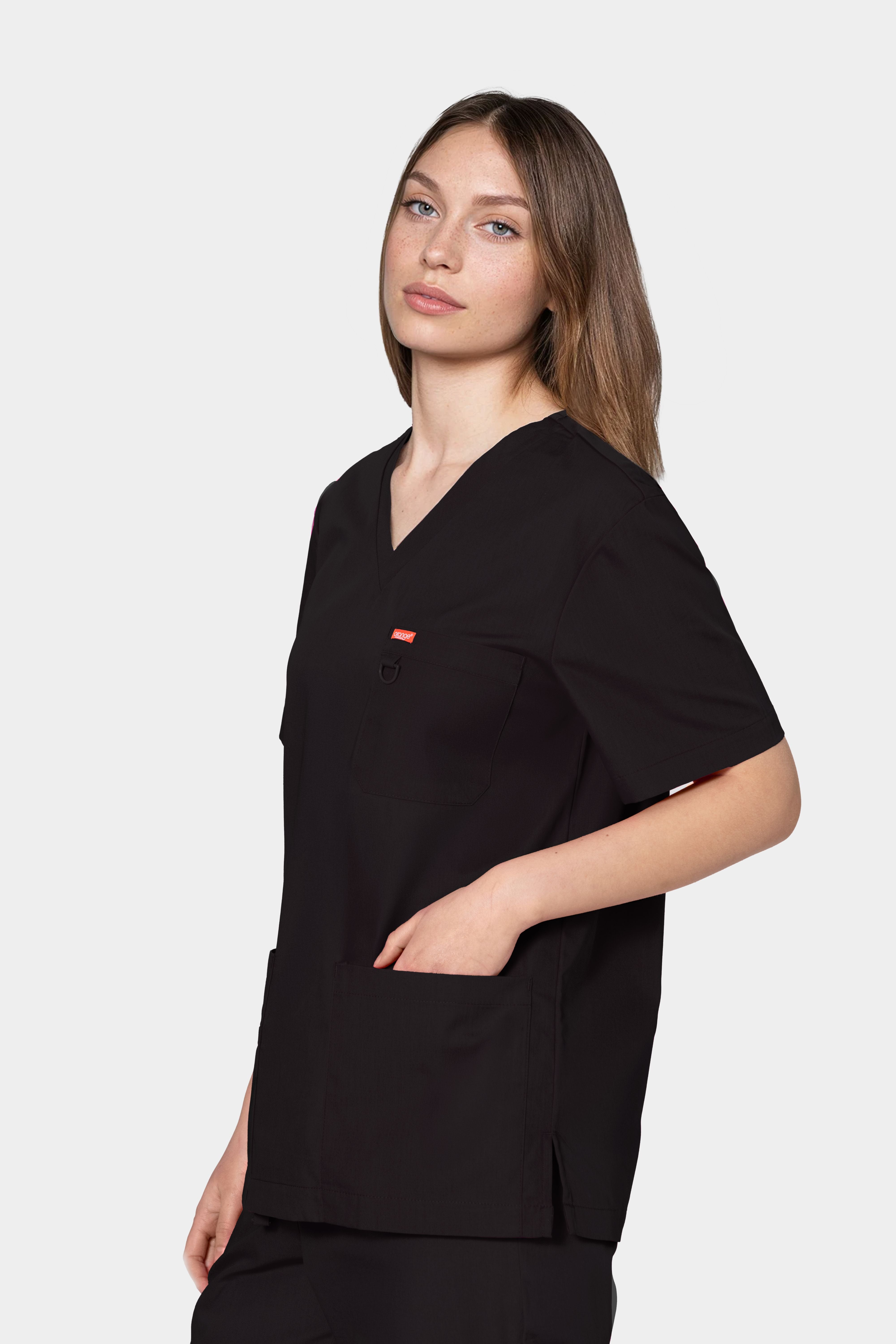 Blouse médicale unisexe Balboa Orange Standard - Noir