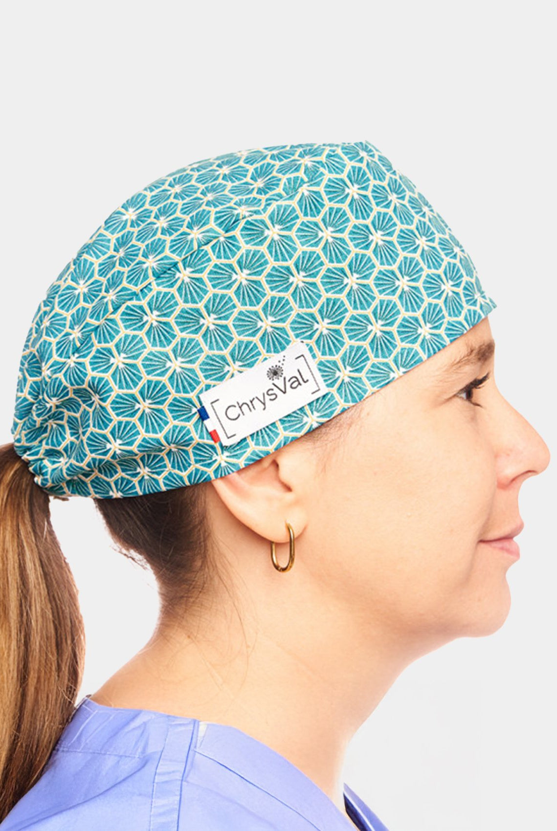 calot court chrysval trèfles turquoise femme