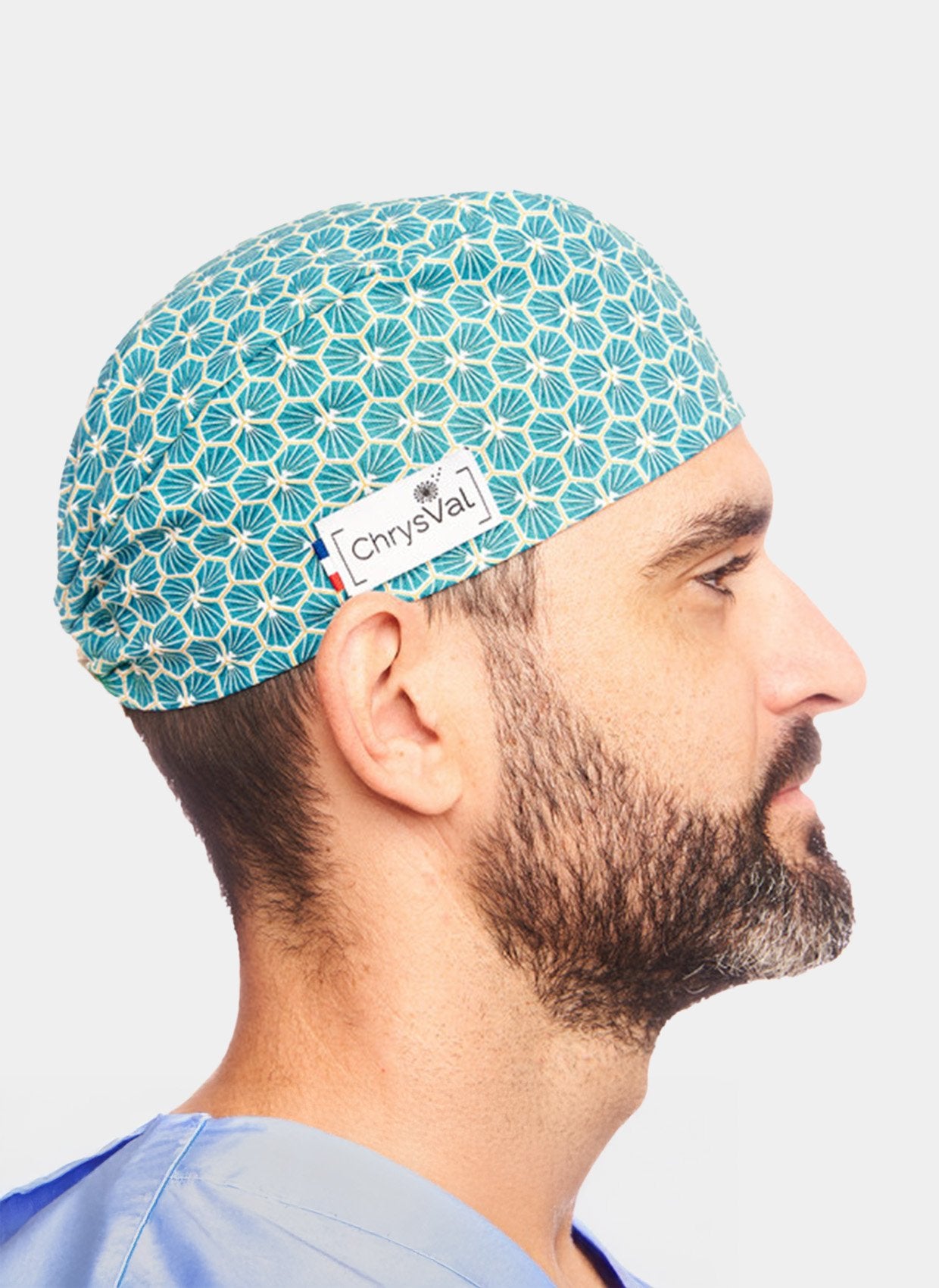 calot court chrysval trèfles turquoise homme