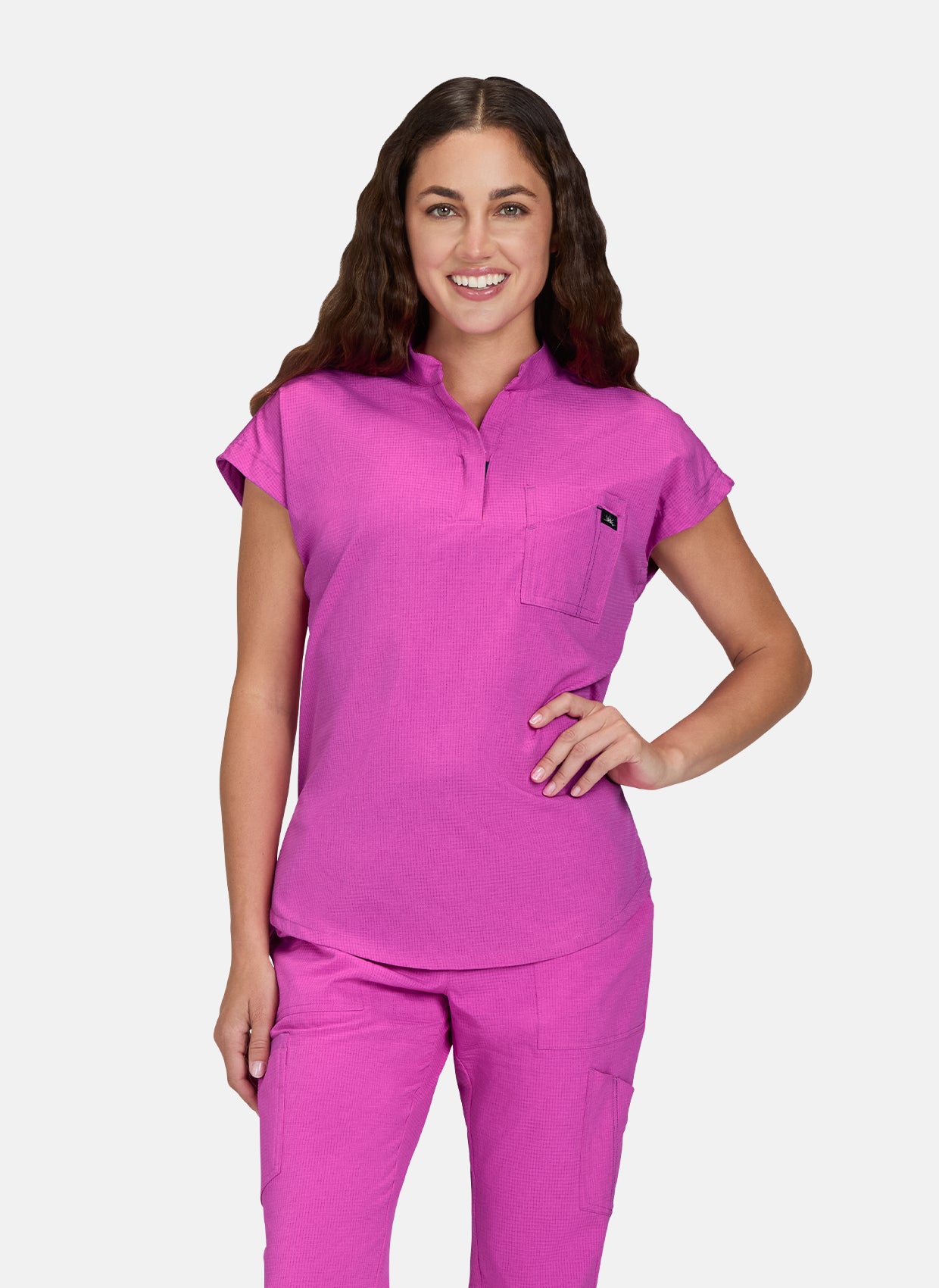 Blouse médicale Koi Solis Catrin rose hibiscus