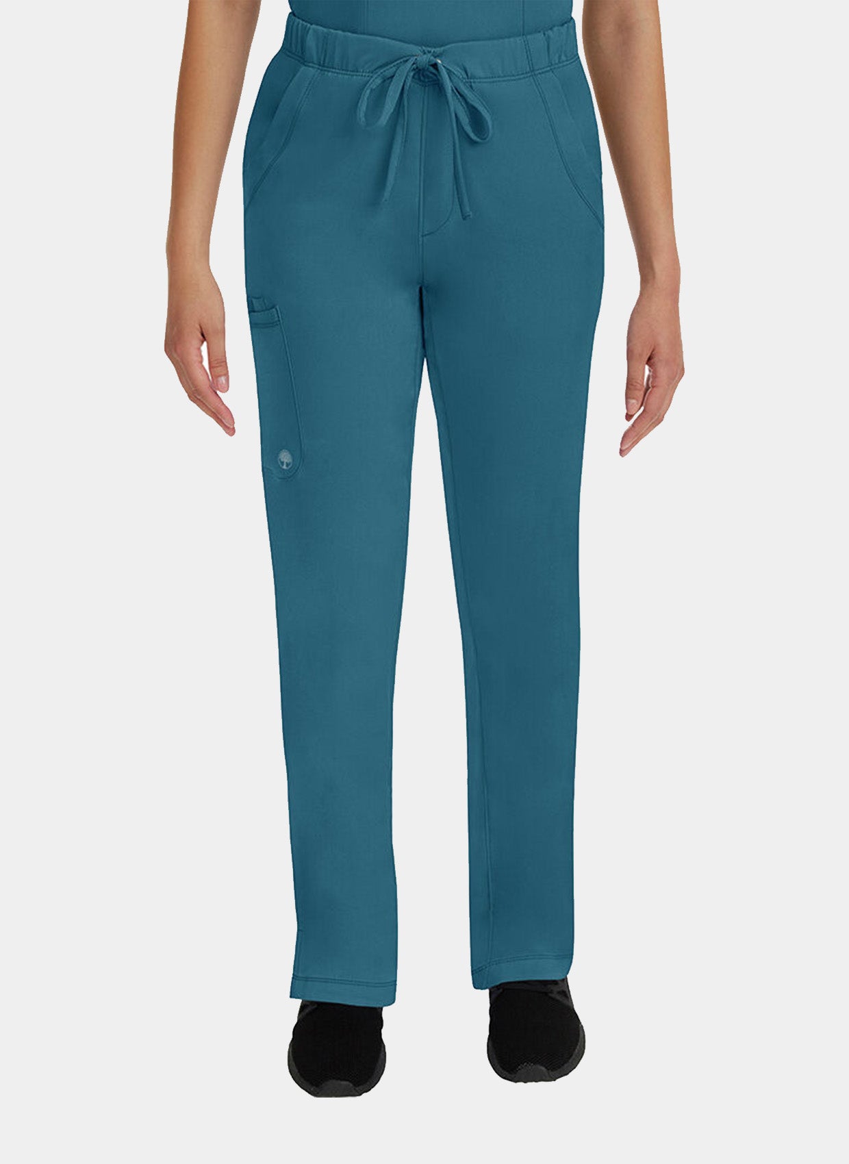 Femme portant un pantalon médical Healing Hands Rebecca bleu Caraïbe