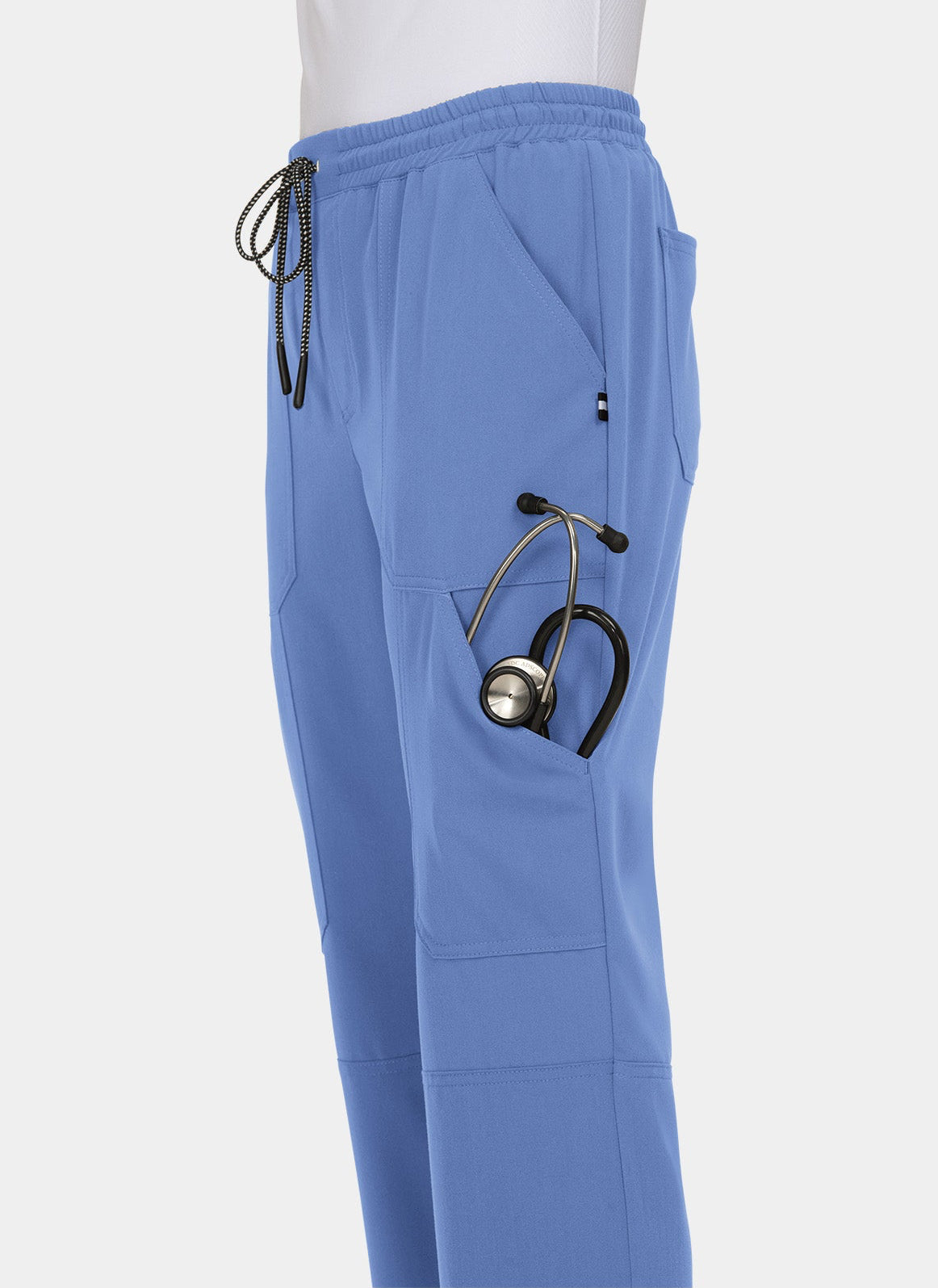 Pantalon médical femme Koi Next Gen Bonnes ondes bleu ciel côté