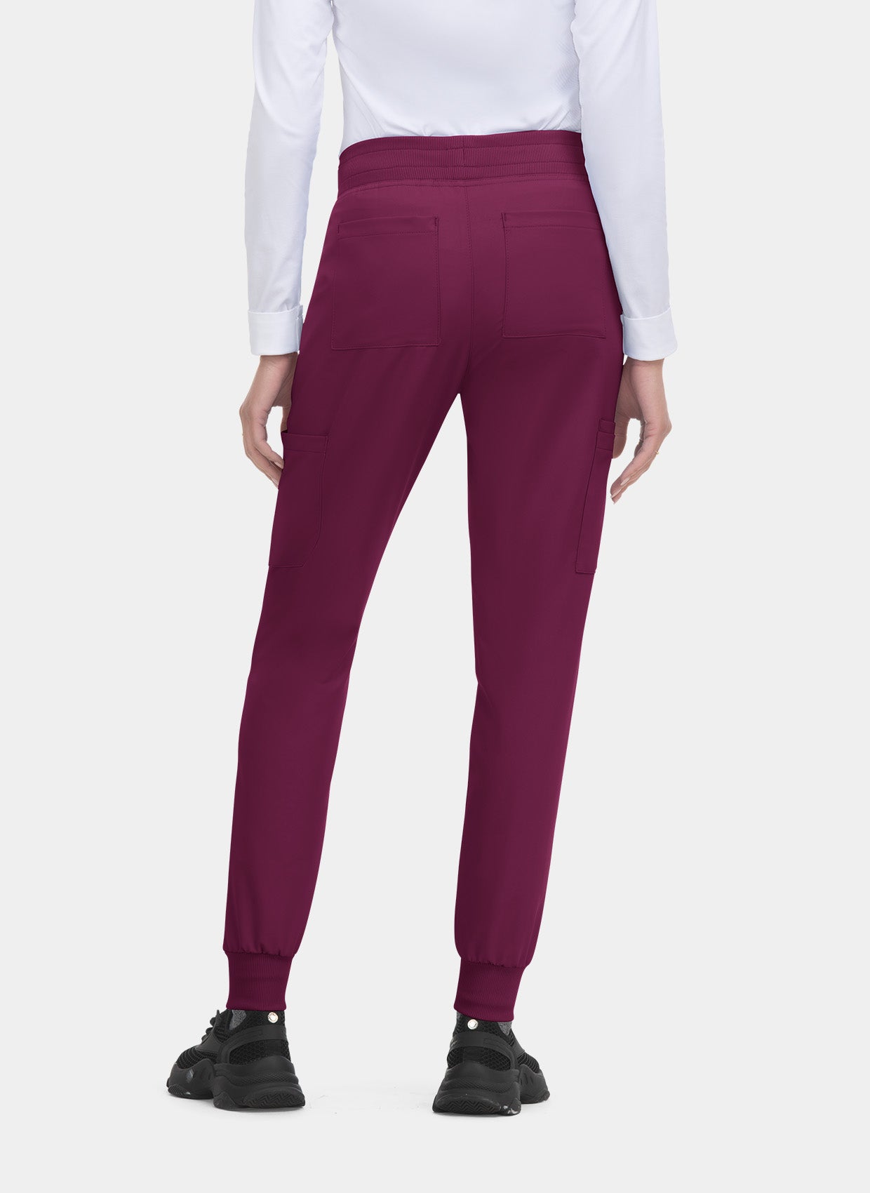 Pantalon médical femme Pulse Joggers - Bordeaux - dos