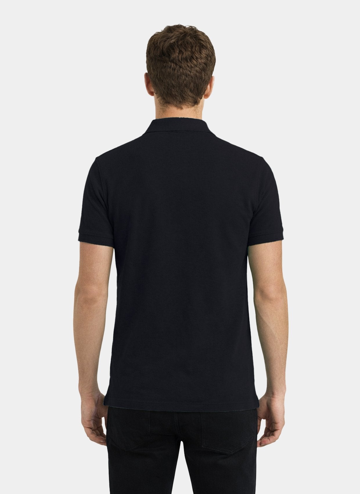 Dos polo unisexe Gibson à manches courtes – Noir