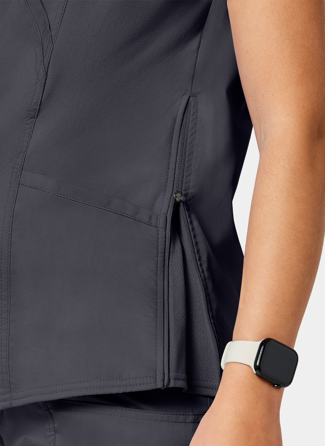 Blouse médicale femme maternité étain bras droit