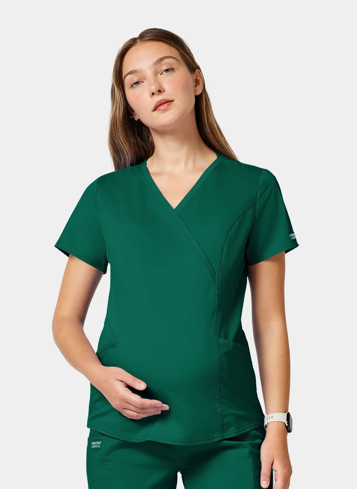 Cerokee Revolution blouse medicale femme marternite vert foret face