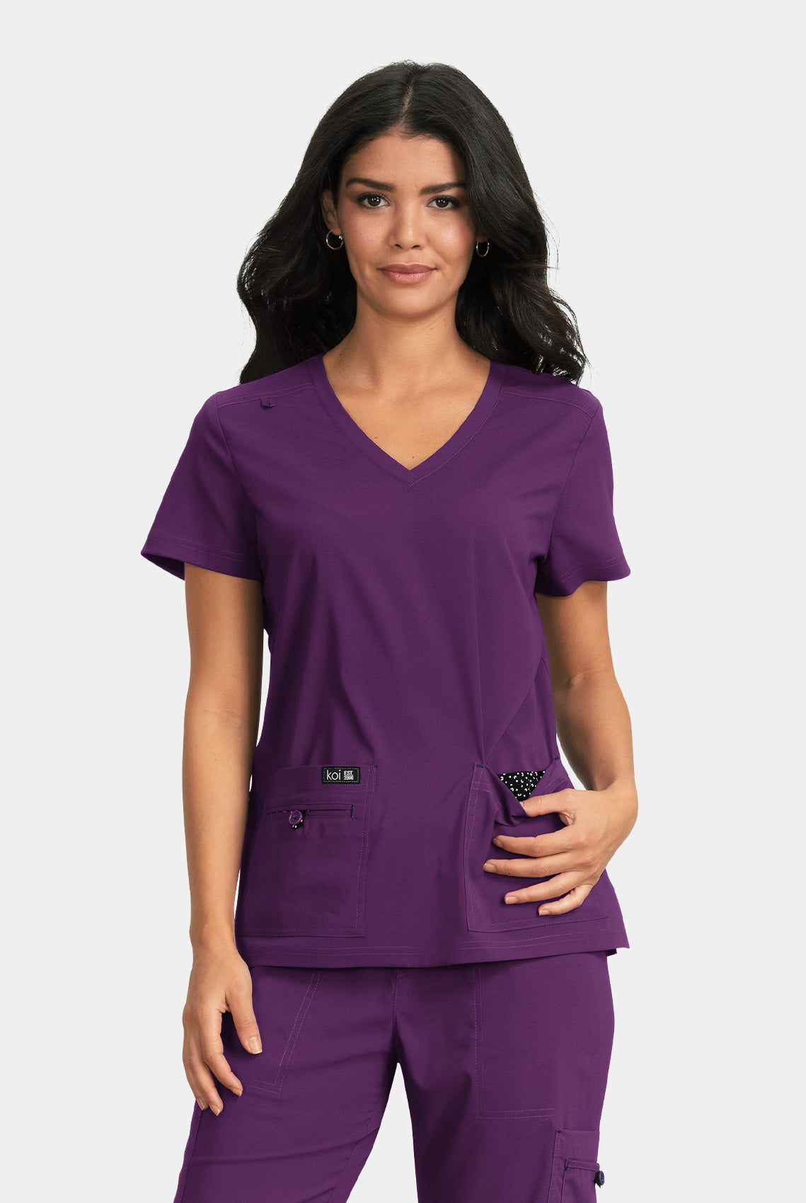 Blouse médicale femme Koi Basics Becca - Aubergine