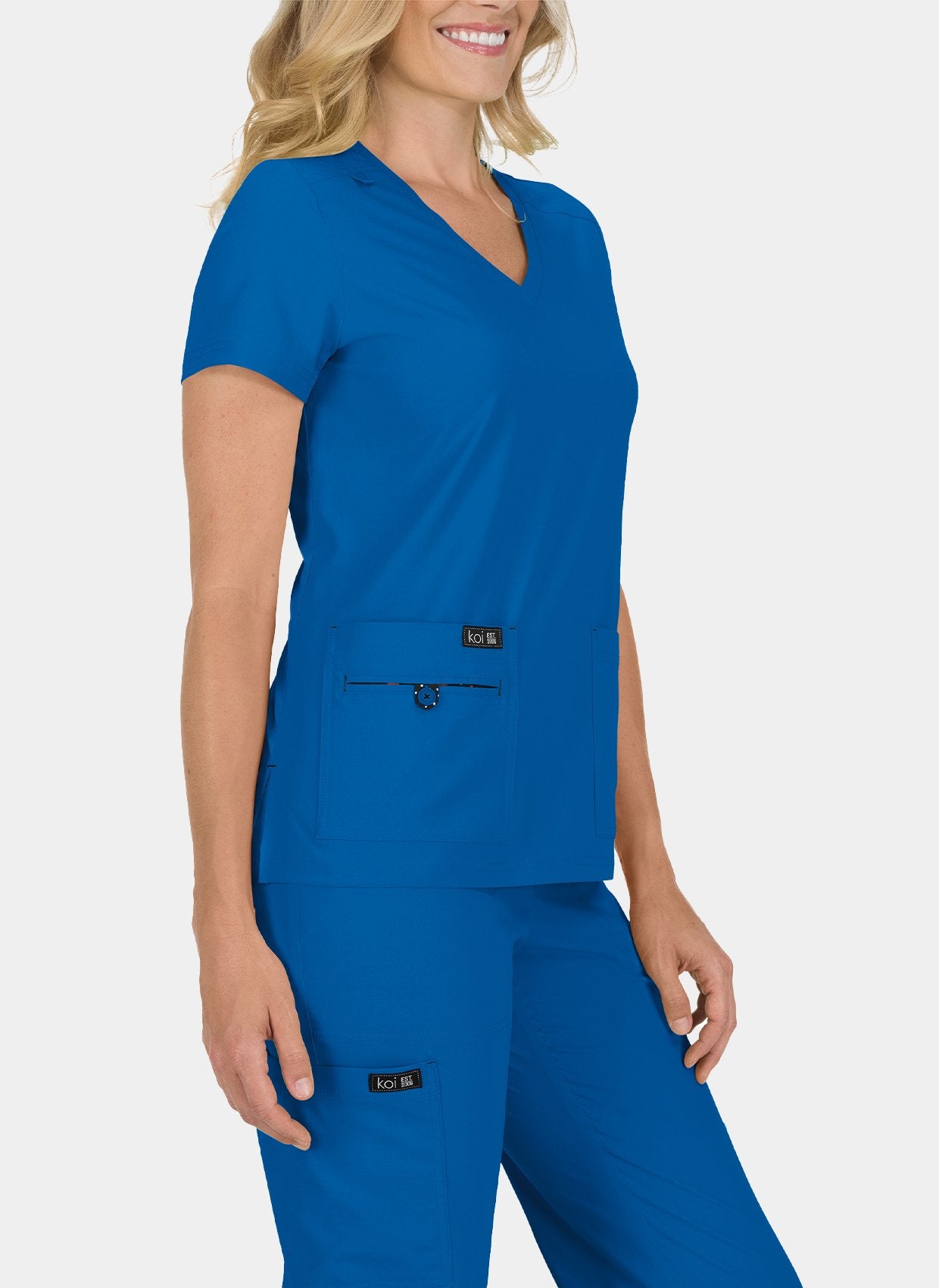 Blouse médicale femme Koi Basics Becca Cote - Bleu roi