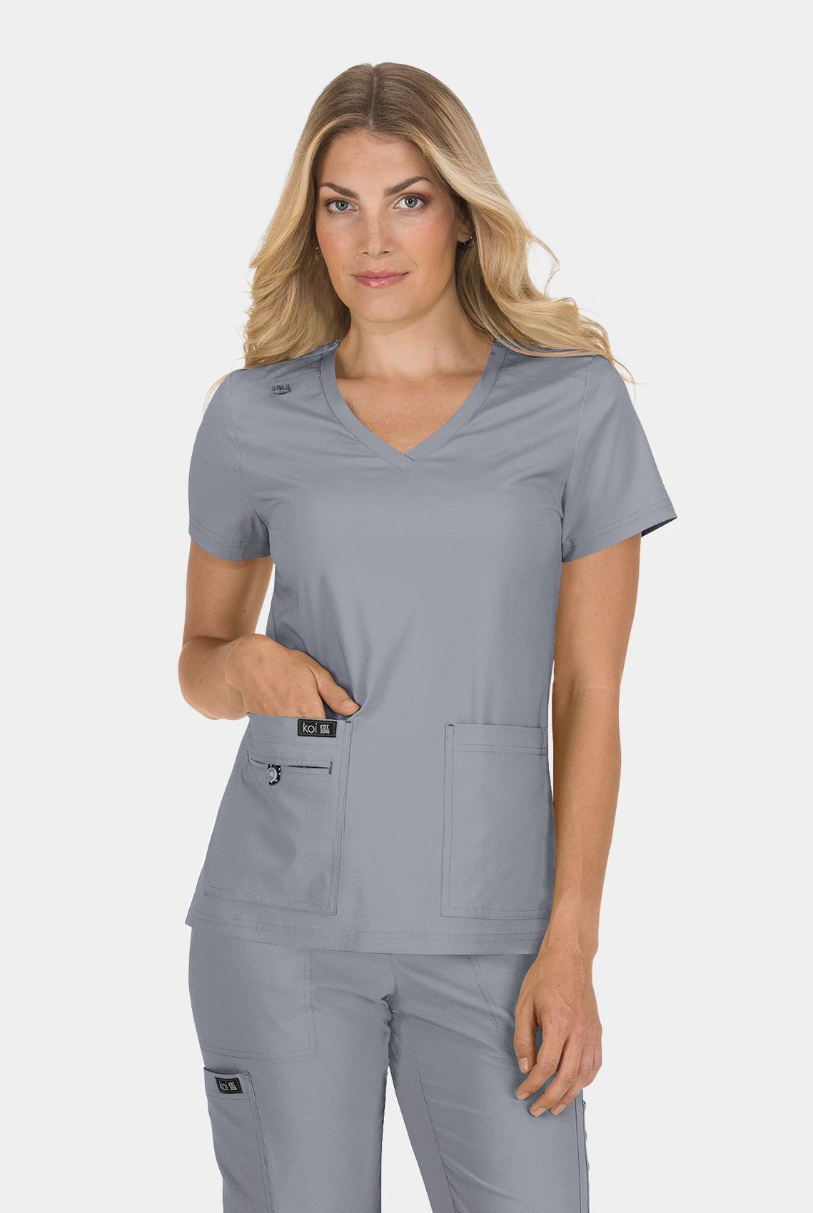 Blouse médicale femme Koi Basics Becca - Gris acier