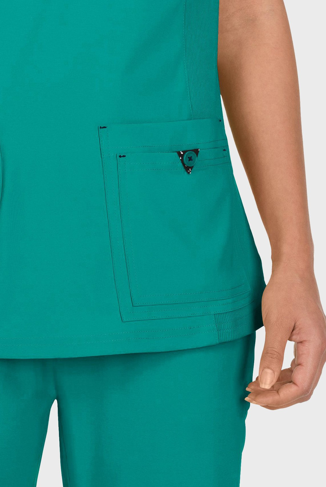 Blouse médicale femme Koi Basics Katie Poche - Bleu canard