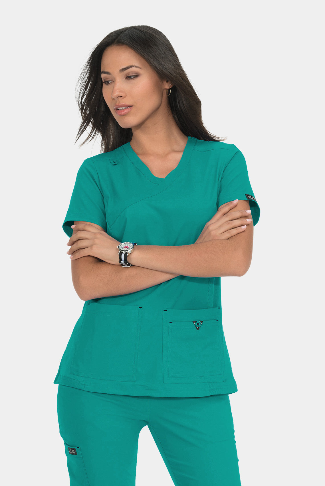 Blouse médicale femme Koi Basics Katie - Bleu canard