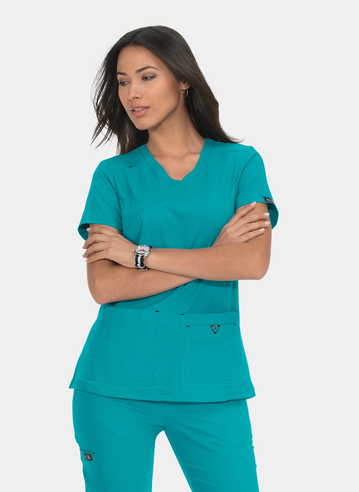 Blouse médicale femme Koi Basics Katie - Bleu canard
