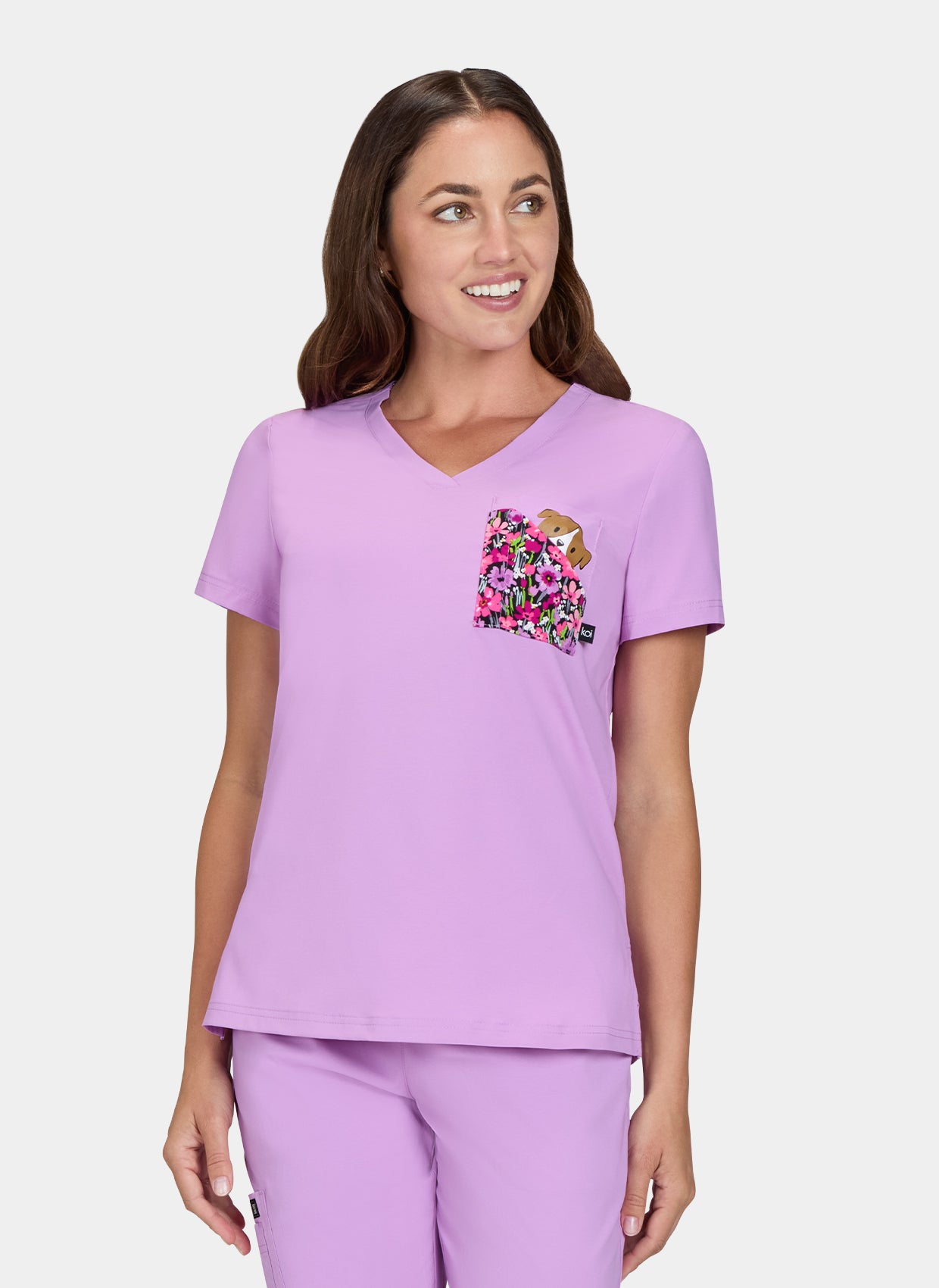 blouse medicale femme koi basics nixie fleurdelavande dos