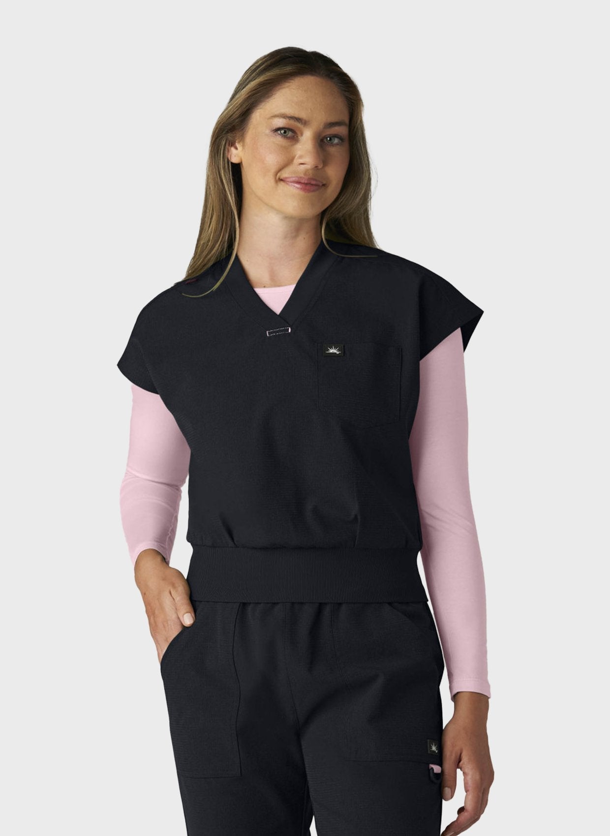 Blouse médicale femme Koi Solis Trinity - Noir, vue de face
