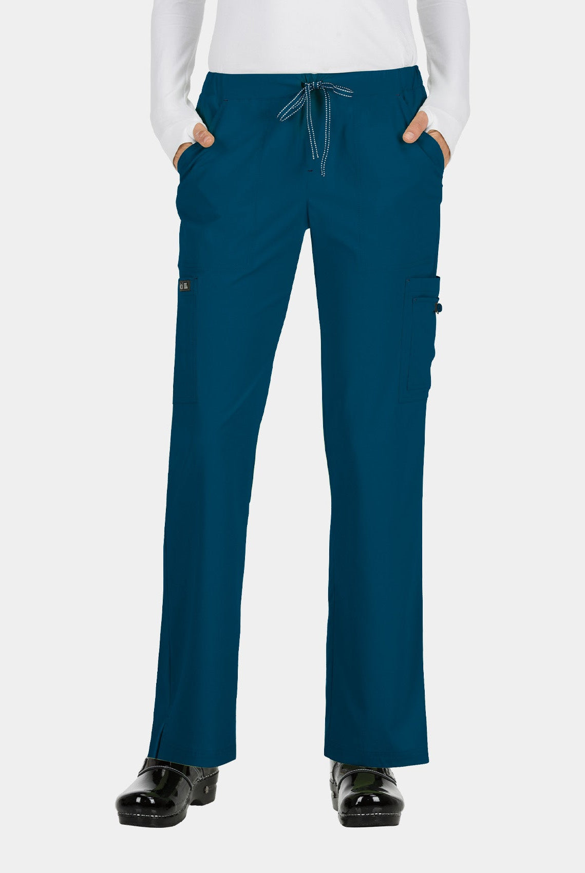 Pantalon médical femme Koi Basics Holly - Bleu Caraïbes, 8 poches