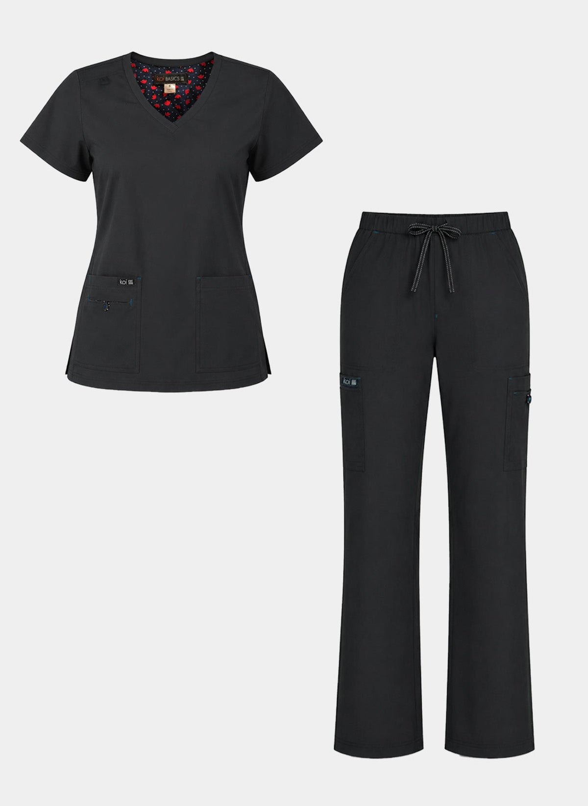 Ensemble médical femme Koi Basics Becca + Holly - Noir, porté