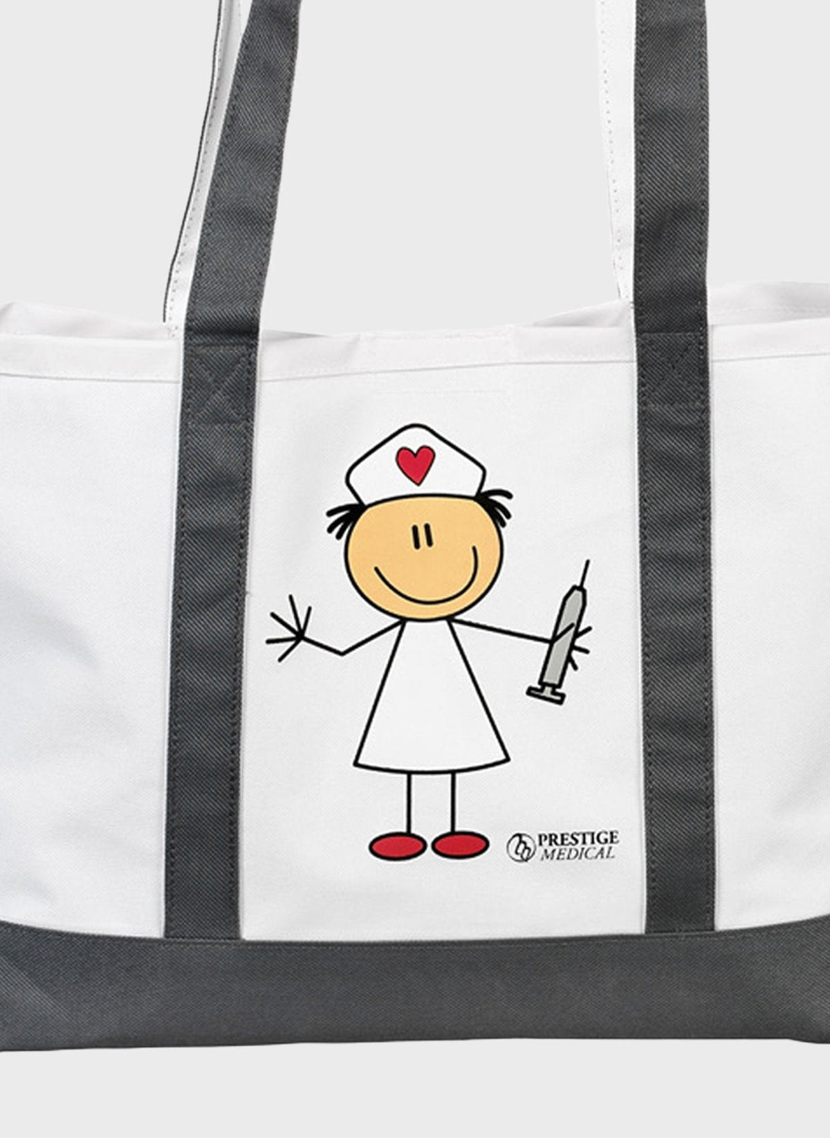 Grand tote bag Prestige à motif infirmière, détail de la poche intérieure et du porte-clés