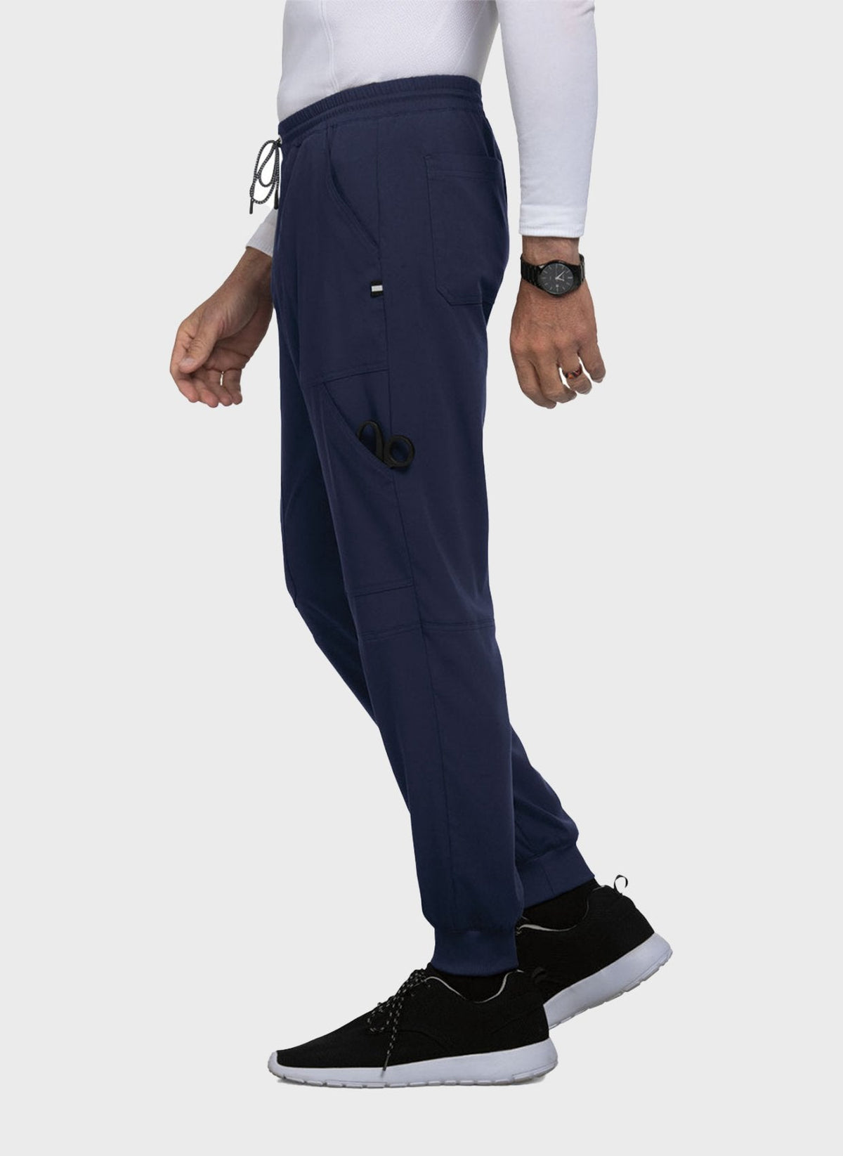 Pantalon médical homme Koi Next Gen De jour comme de nuit bleu marine vue trois quarts