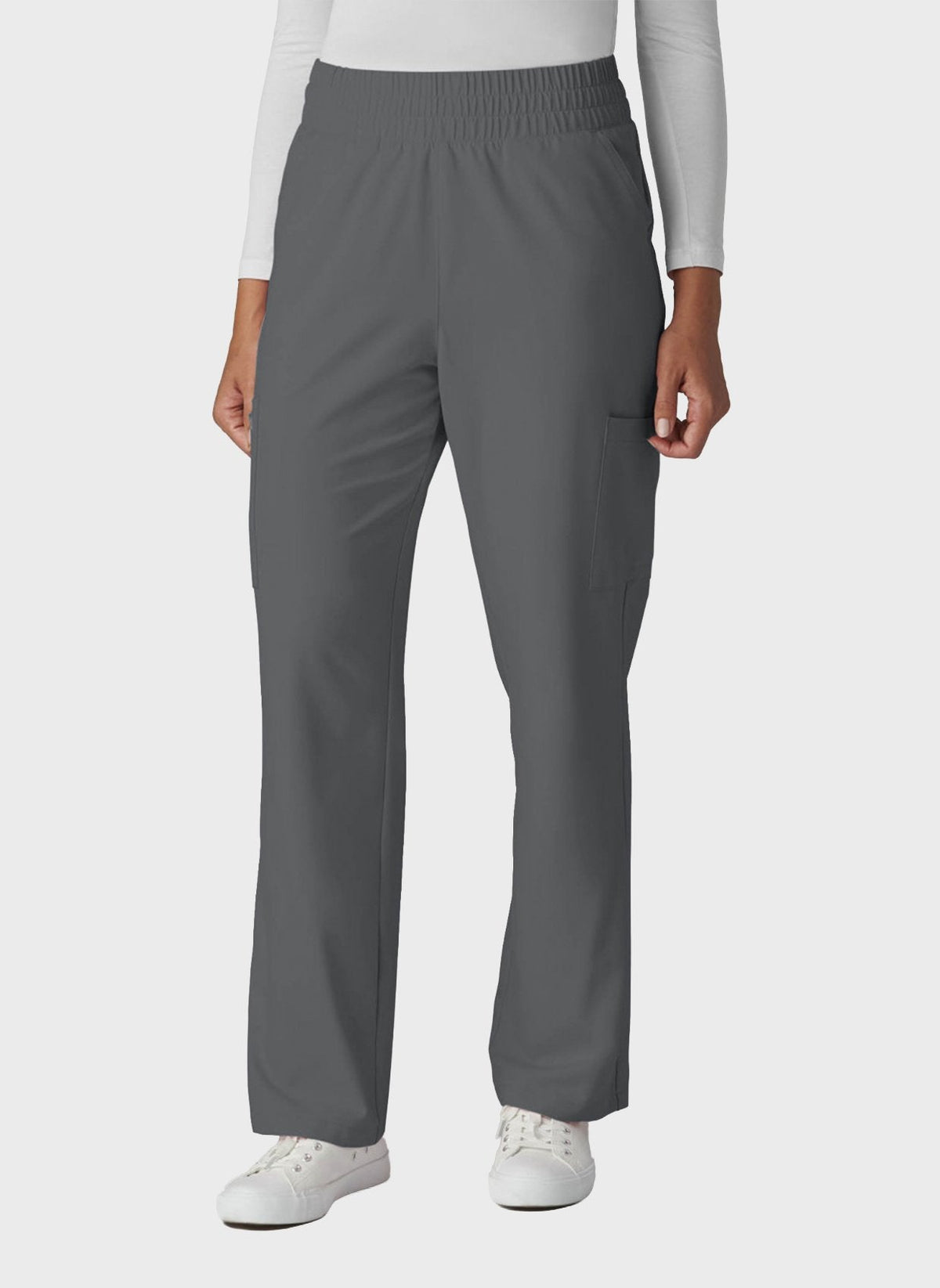 Pantalon médical femme Koi Cureology Saylor jambe large - Étain, vue de face