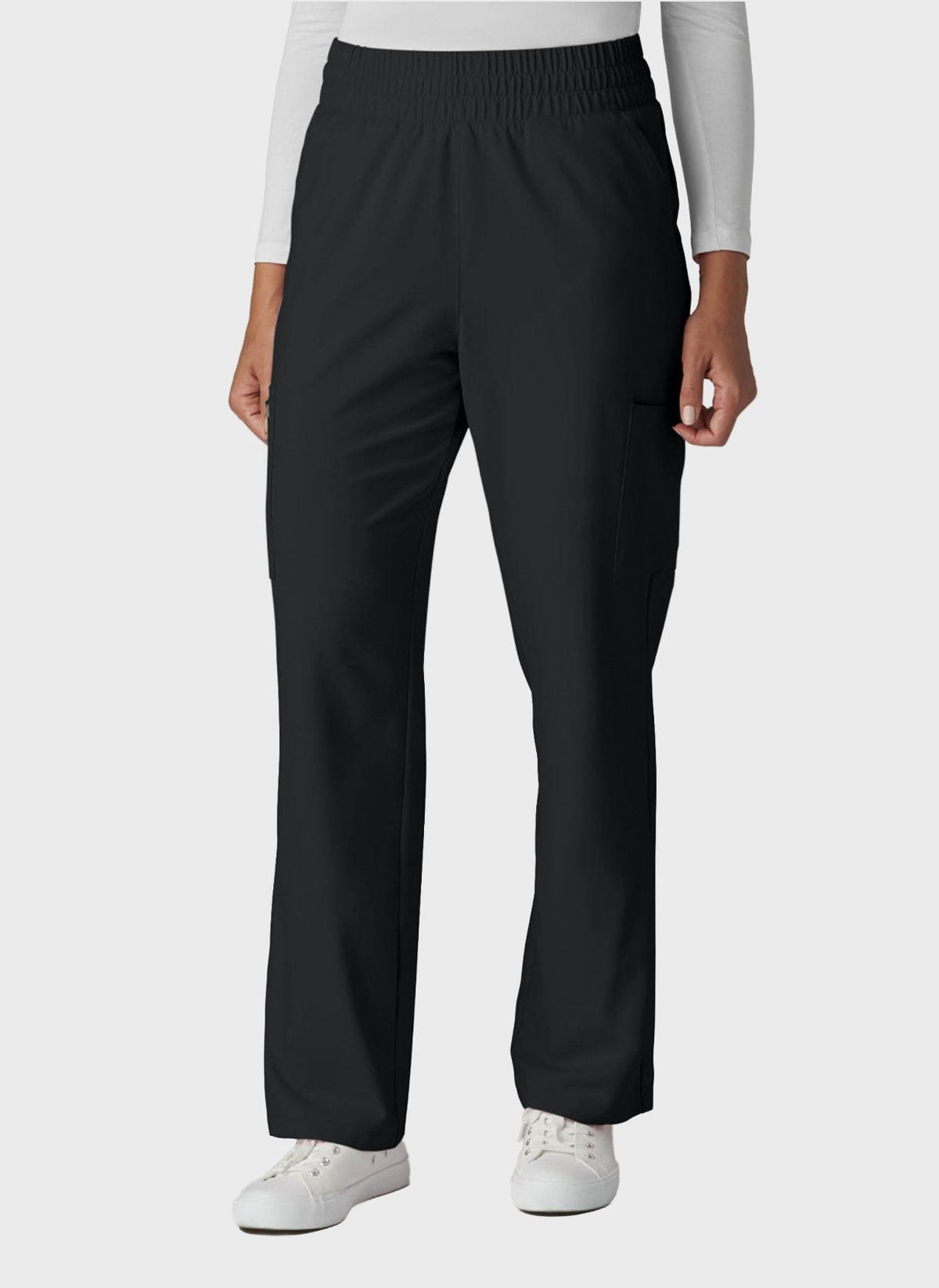 Pantalon médical femme Koi Cureology Saylor jambe large - Noir, vue de face