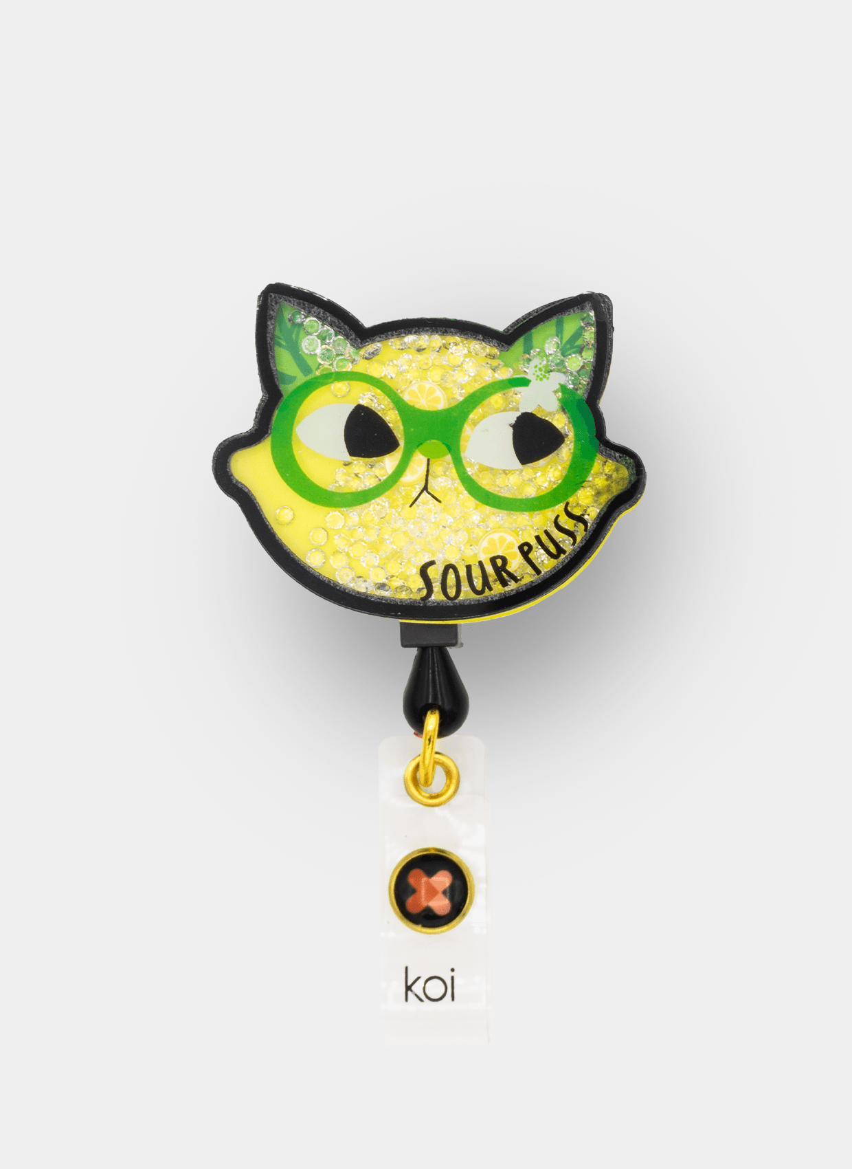 Porte-badge à enrouleur Koi - Chat grincheux