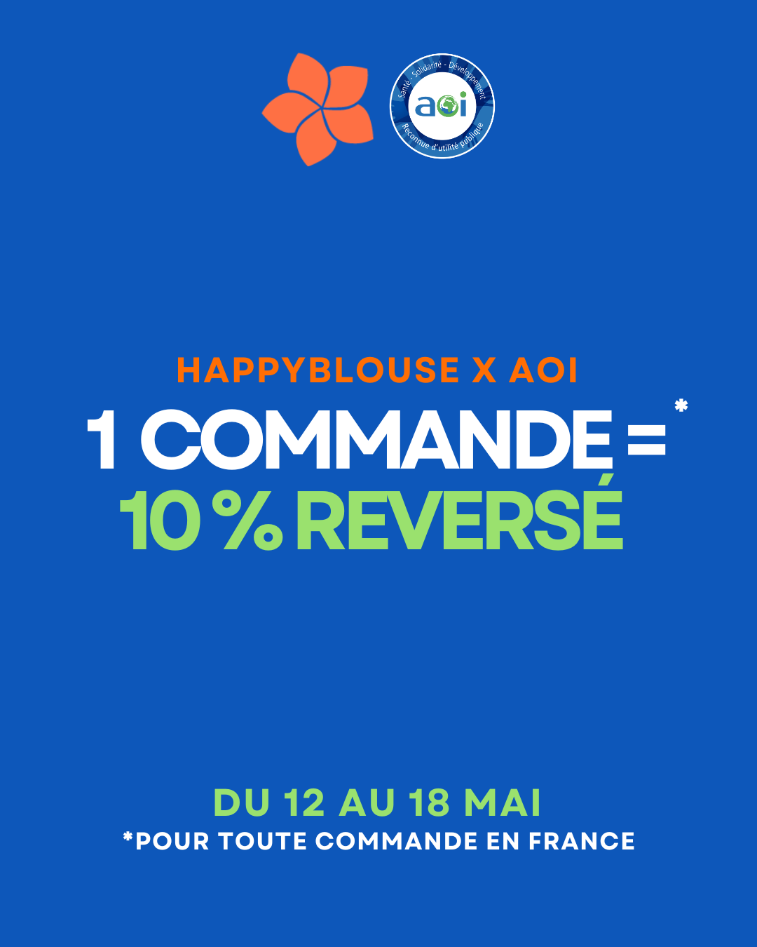 Partenariat entre une ONG pour l'Aide Odontologique Internationale et Happyblouse où Une blouse médicale achetée = un geste concret pour la santé mondiale.