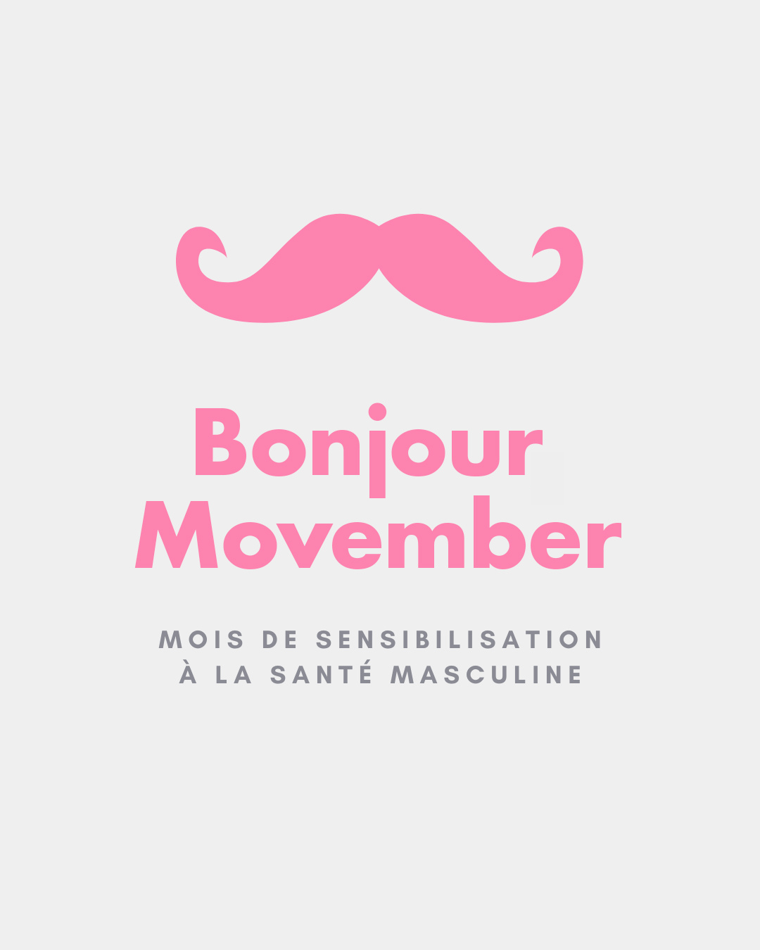 Bonjour Movember, mois de sensibilisation à la santé mentale.