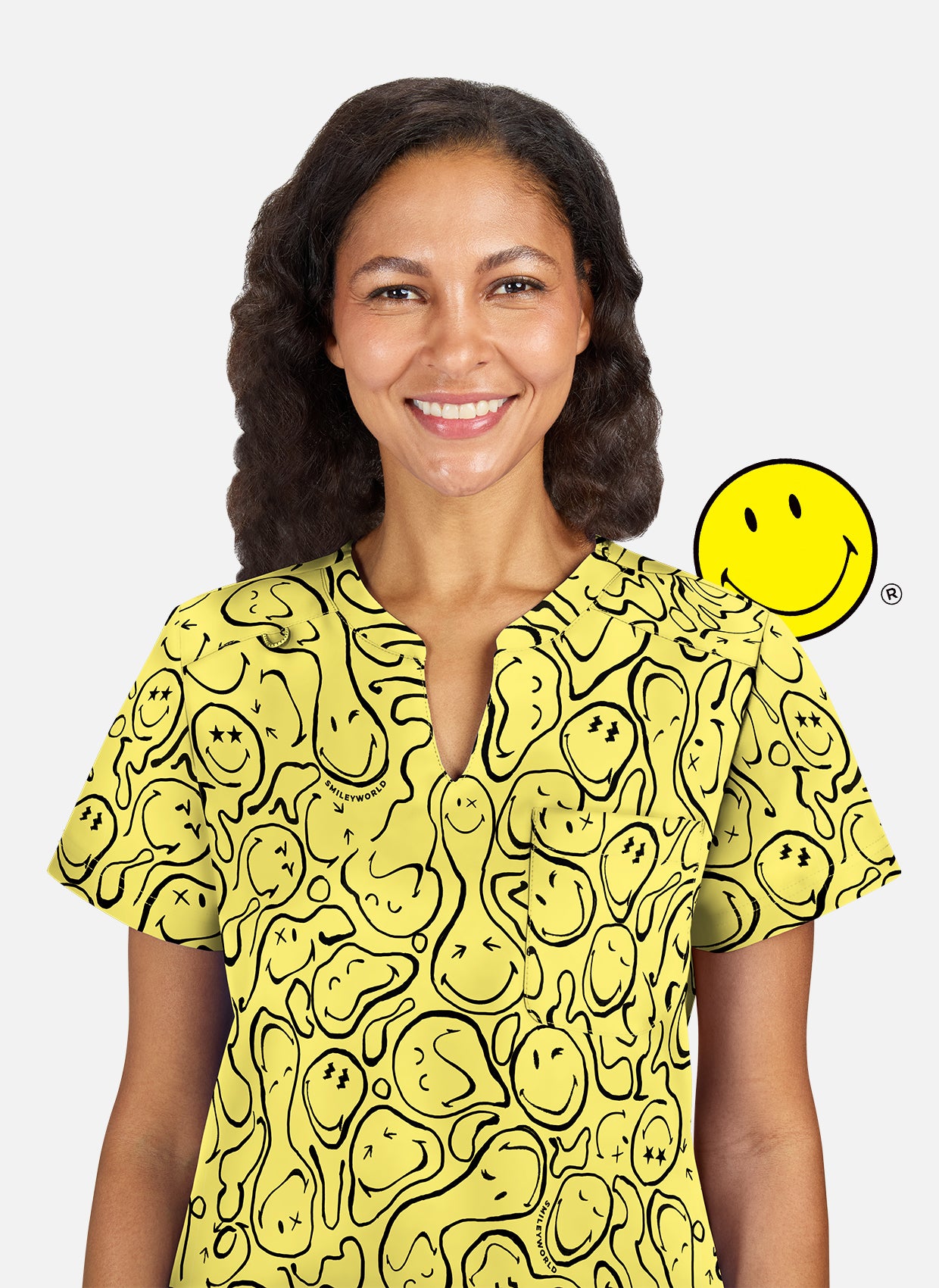 Blouse Médicale Koi Smiley Monde Impressionné - Trippy Smiles