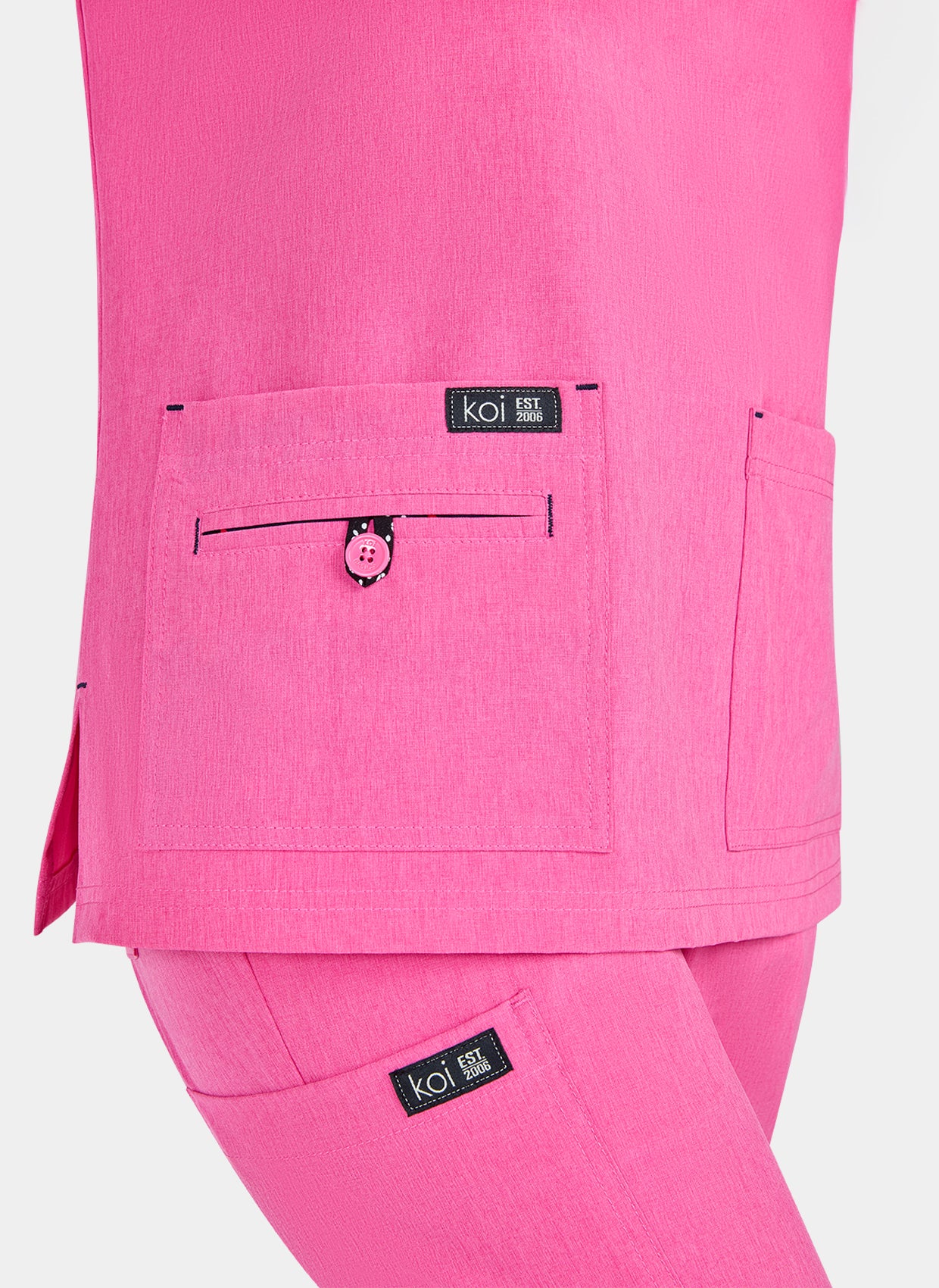 Deatils Blouse médical Koi Basics Becca – Rose chiné Lemonade 