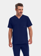 homme portant une blouse  médicale Healing Hands Matthew bleu marine 