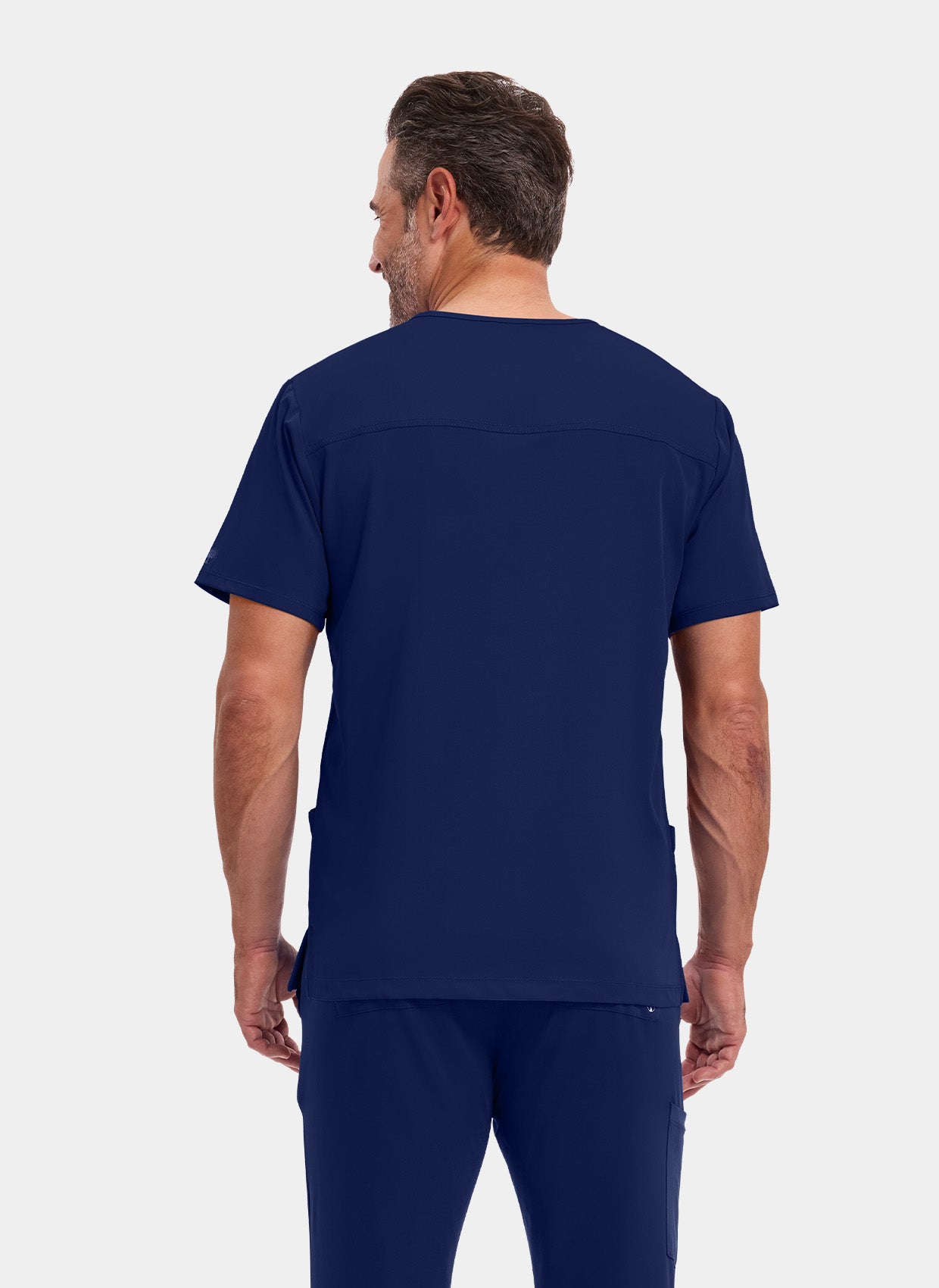 homme de dos  portant une blouse  médicale Healing Hands Matthew bleu marine 