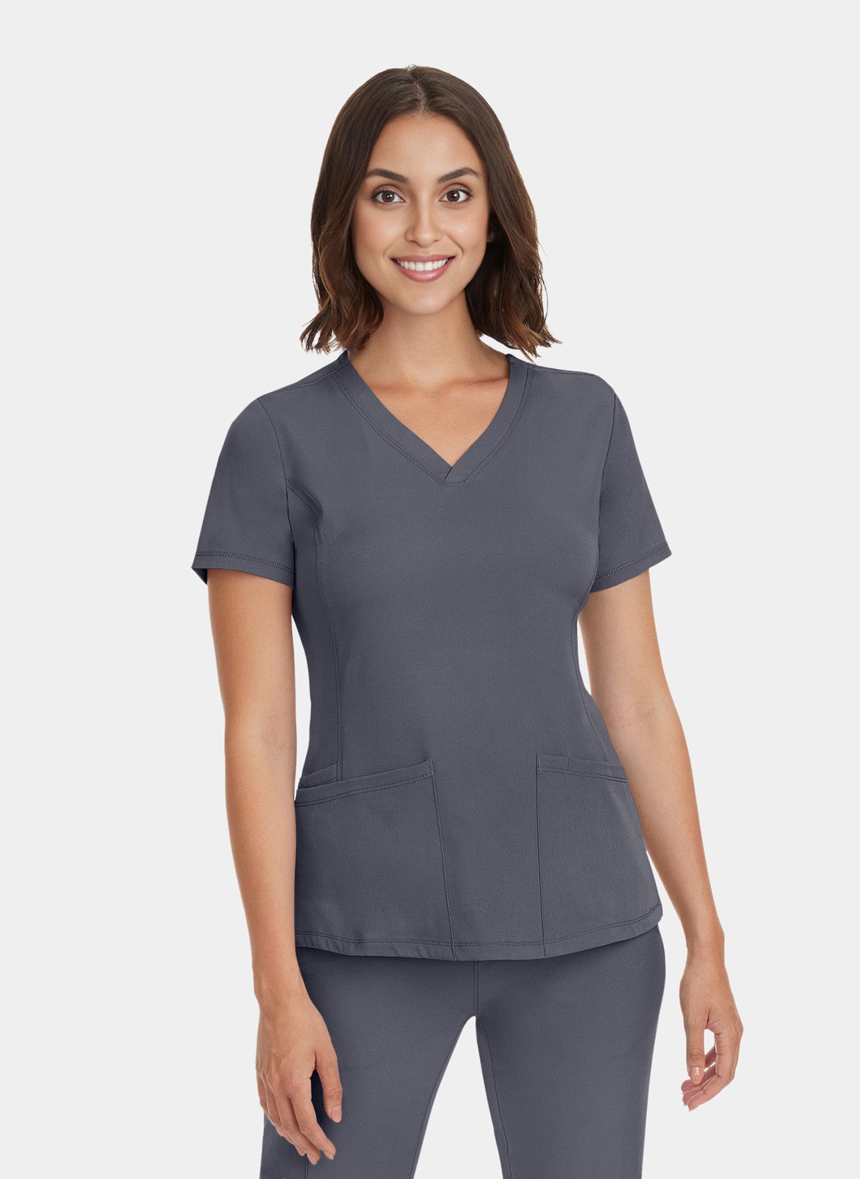 Femme portant une blouse  médicale Healing Hands Monica étain