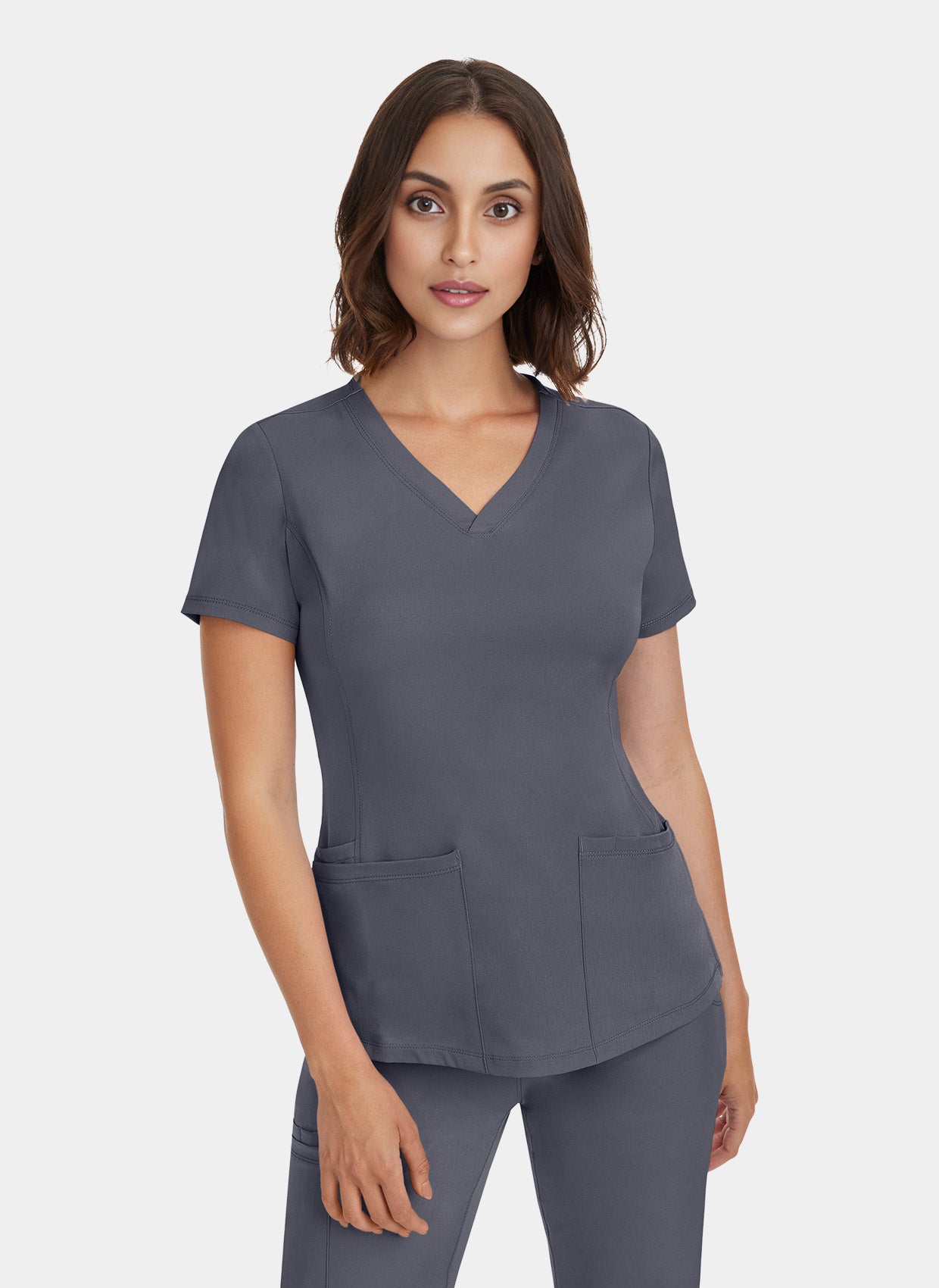 Femme portant une blouse  médicale Healing Hands Monica étain