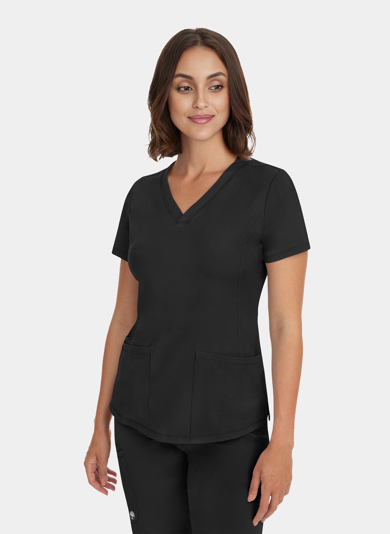 Femme portant une blouse  médicale Healing Hands Monica noir