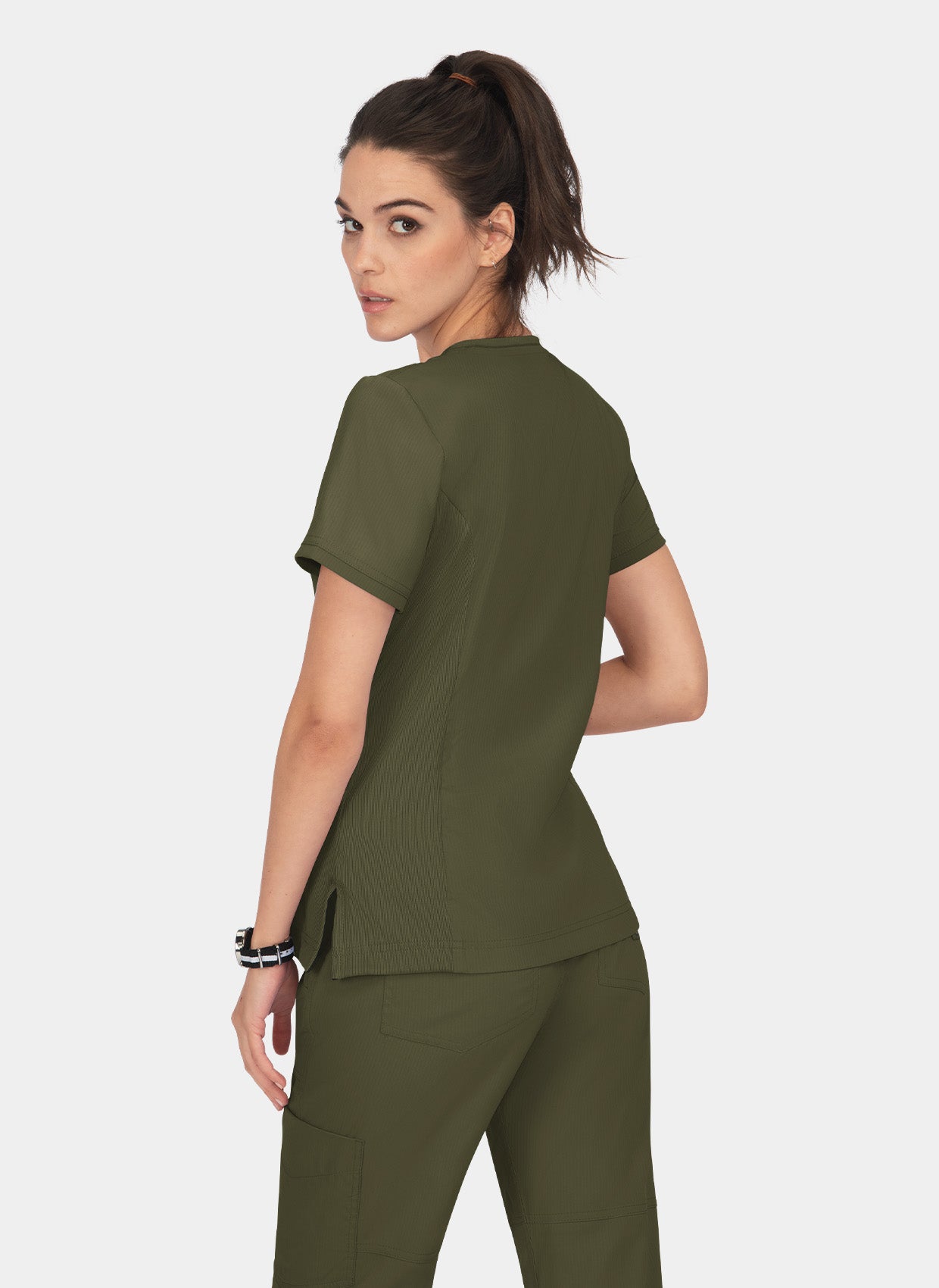 Blouse médicale femme Koi Lite Philosophie olive dos