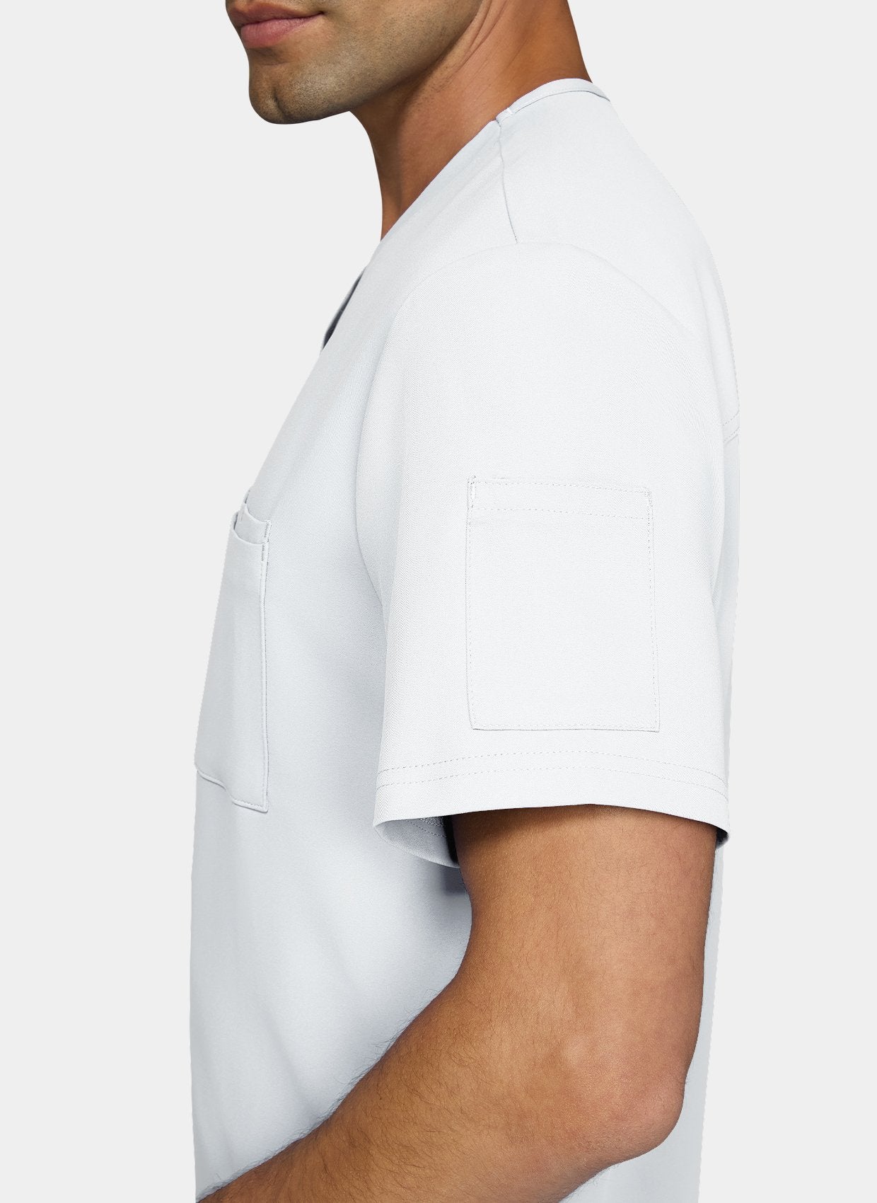 Homme portant une blouse médicale homme blanche bras