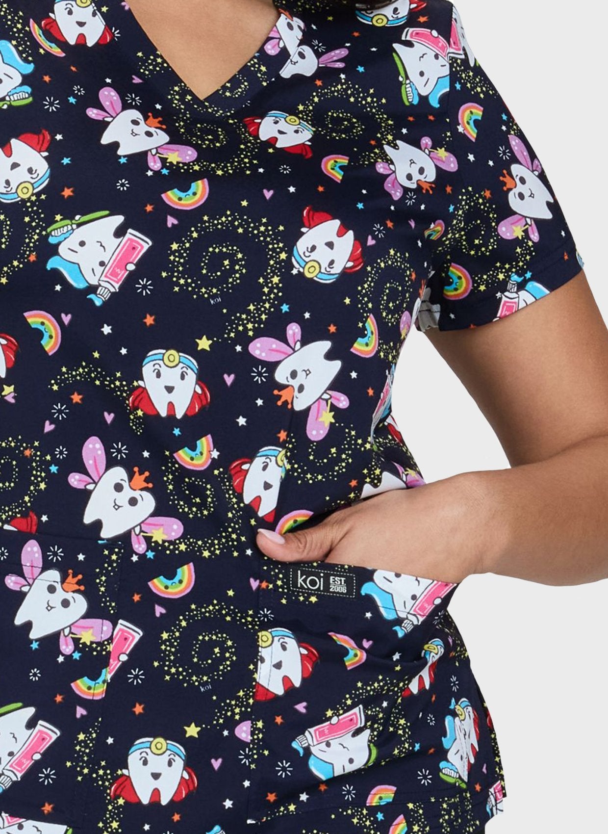 Blouse médicale Koi Basics Leslie  - Fée des dents - poche